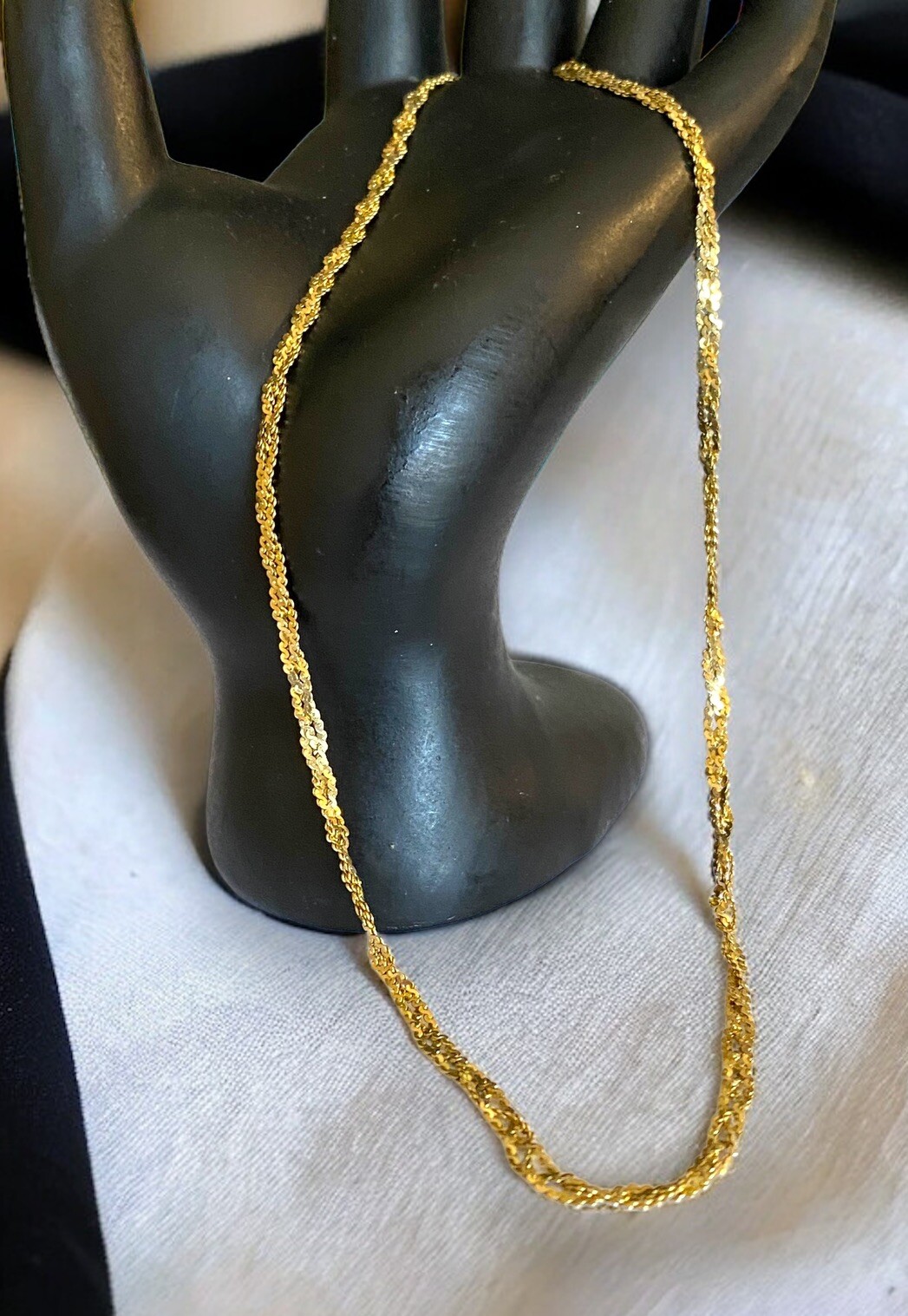 Vintage 14K Solid Italian Gold 17.75” 3mm Braided Necklace 6.4 grams!