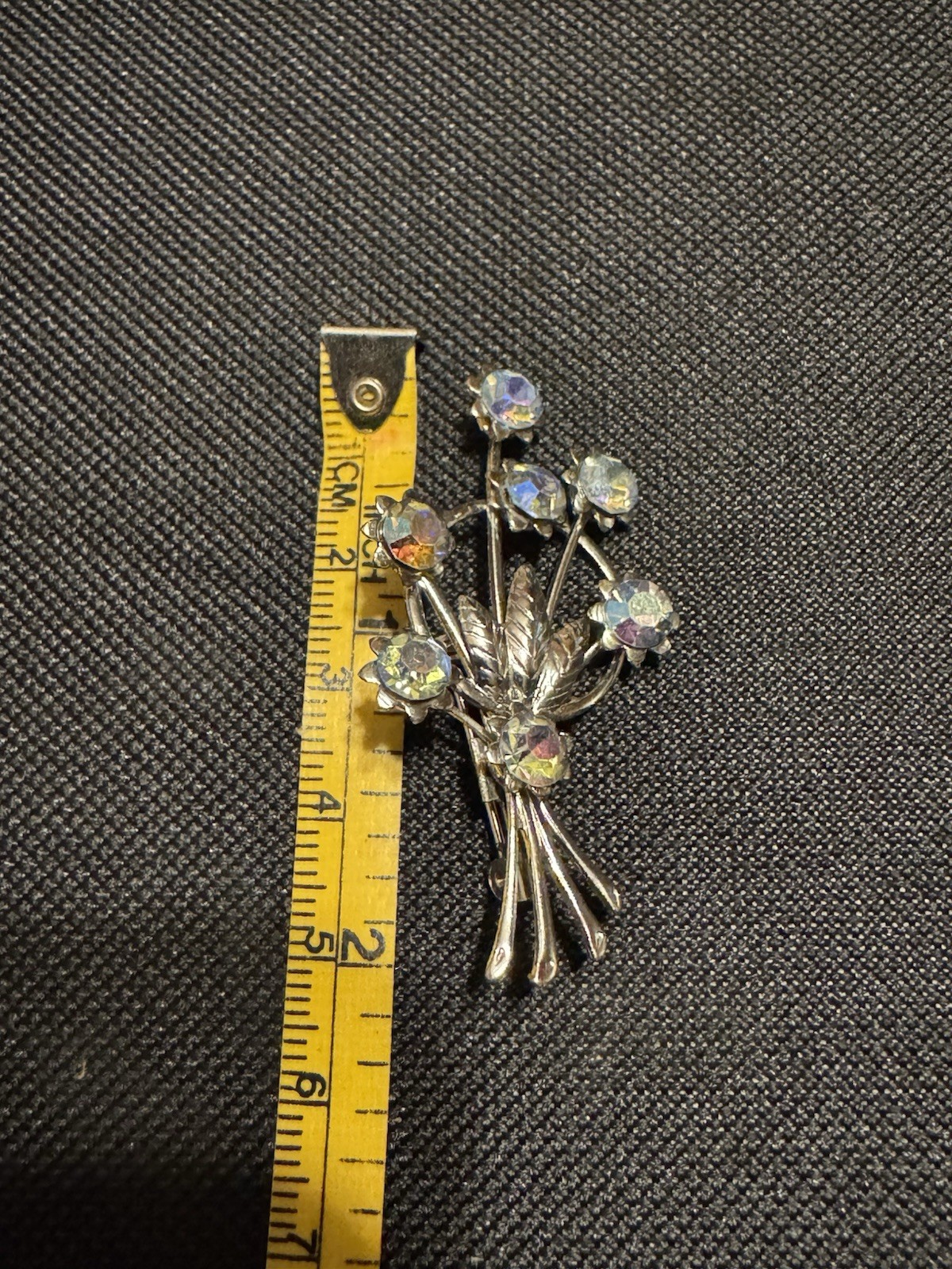 Lot Of Five (5) Rhinestone or Faux Pearl Brooches