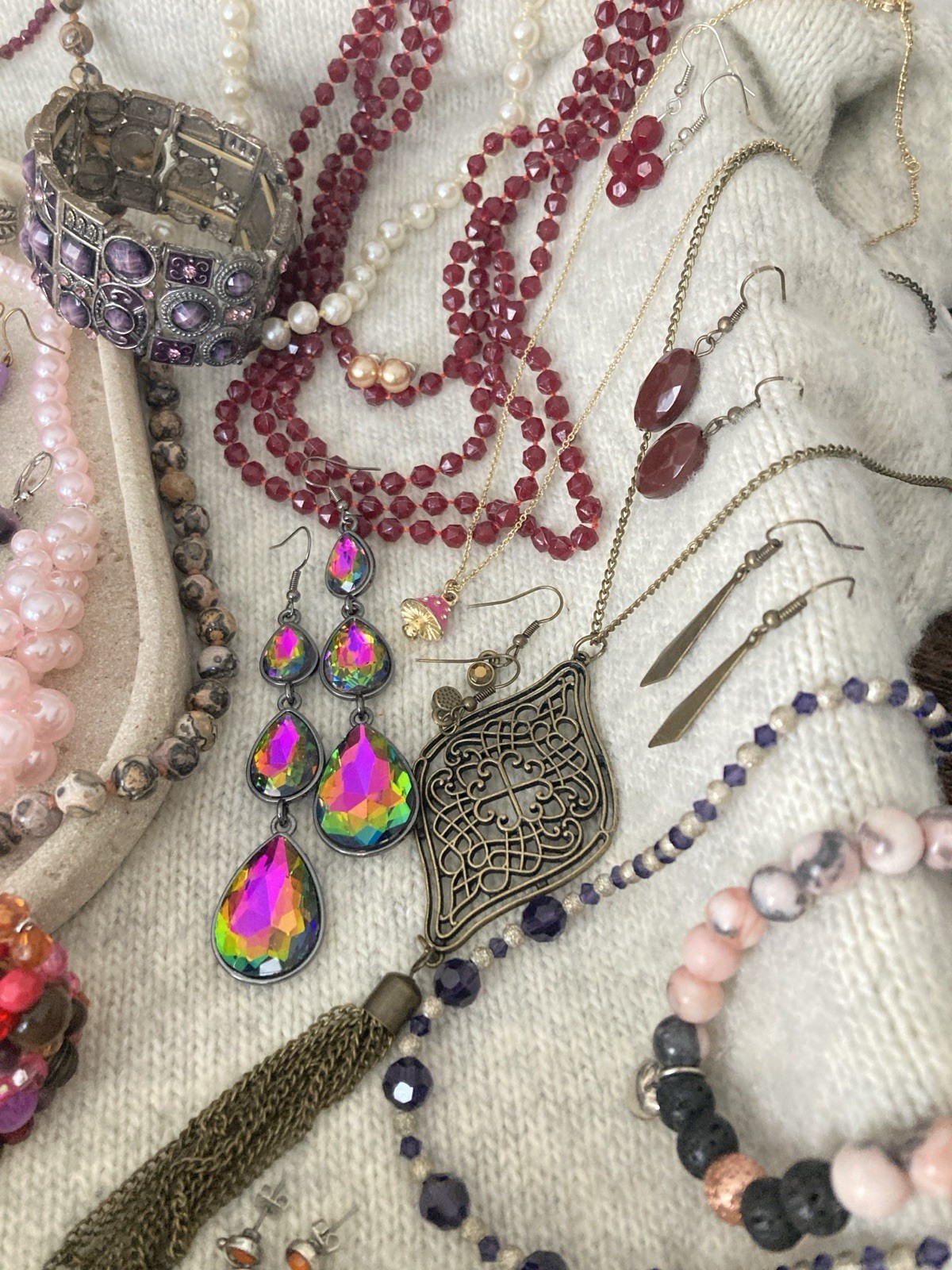 Vintage & Modern Costume Jewelry Lot Curated Collection ALL WEARABLE Purples