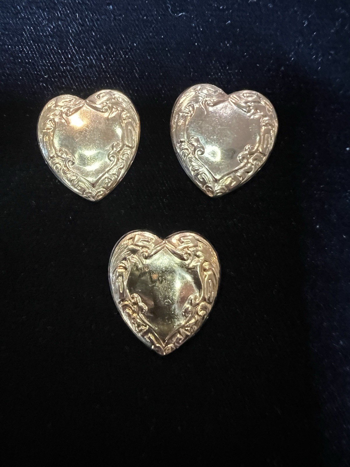 Vintage Gold Plated Heart for Jewelry Design/22K Quality Finish Over Brass NOS
