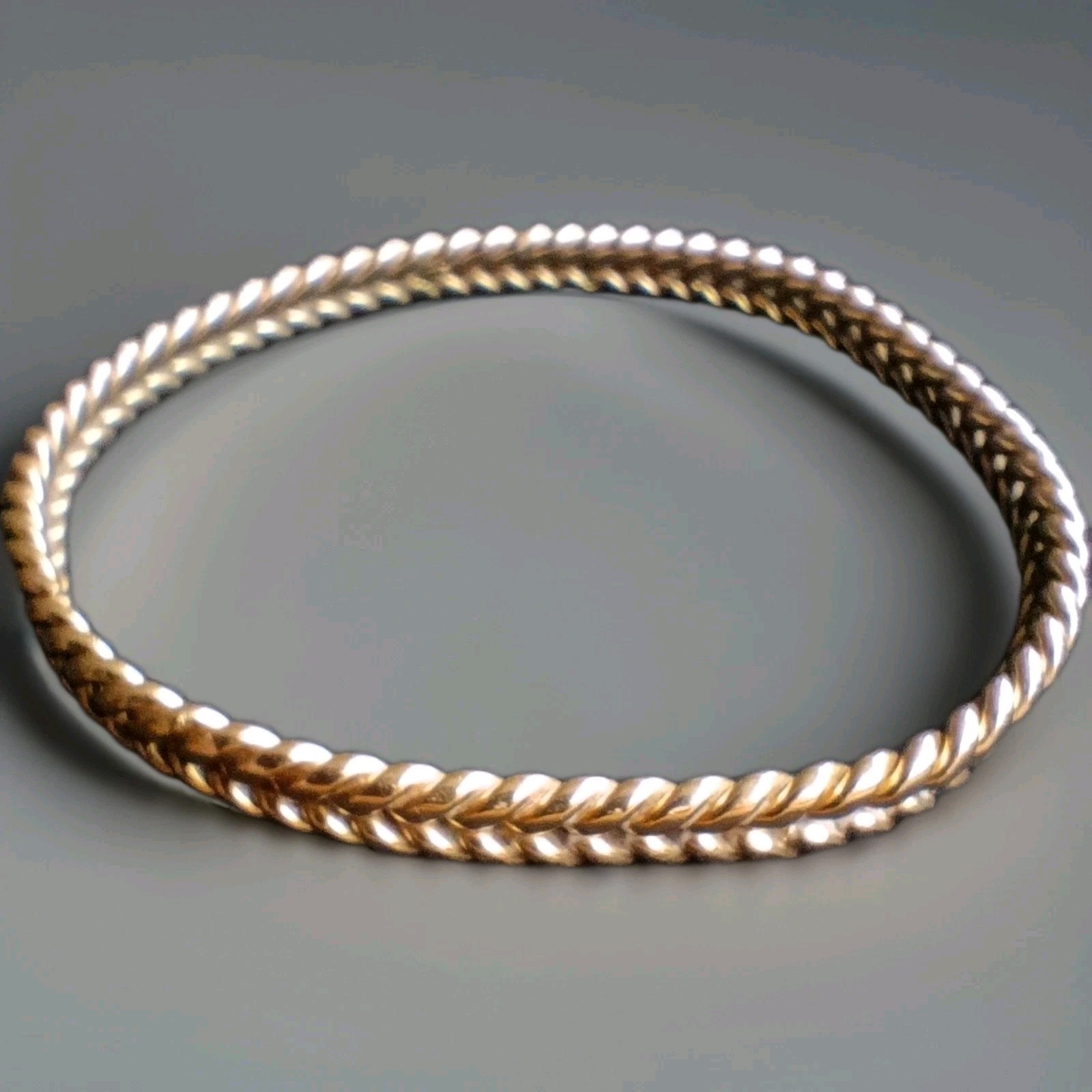 Heavy Vintage Estate 14K Solid Gold Braided Rope Bangle Bracelet 30g