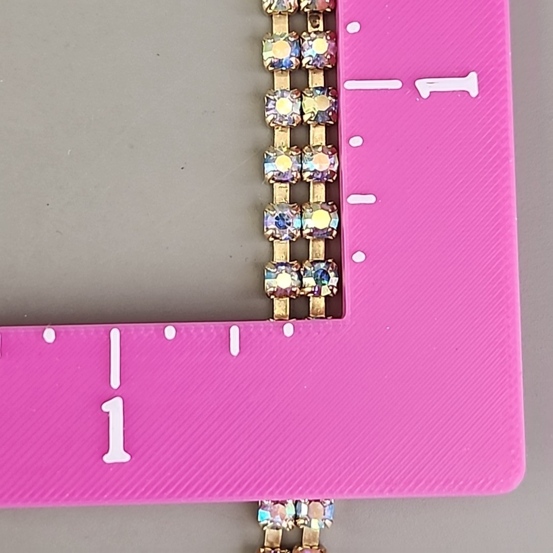Vintage Aurora Borealis Rhinestone Bracelet Two Row 6.5″
