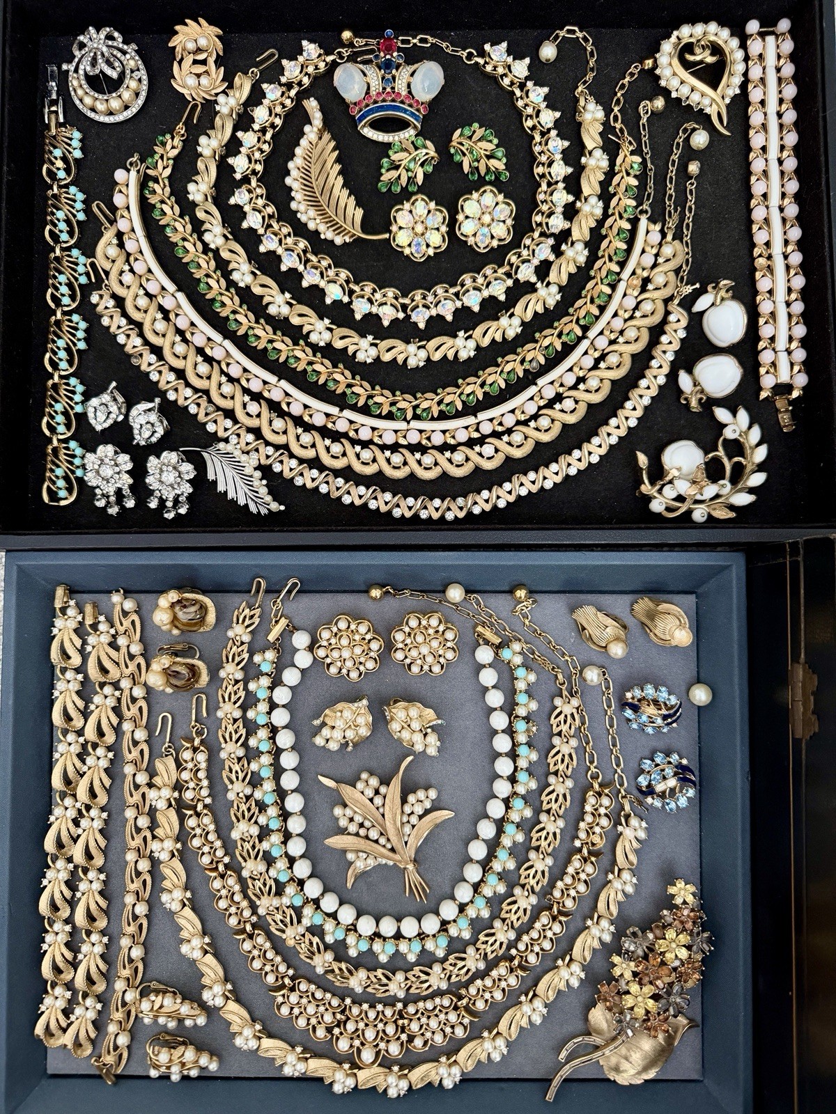 Vintage 100% CROWN TRIFARI Jewelry Lot Missing Stones Minor Repairs 38 Pieces