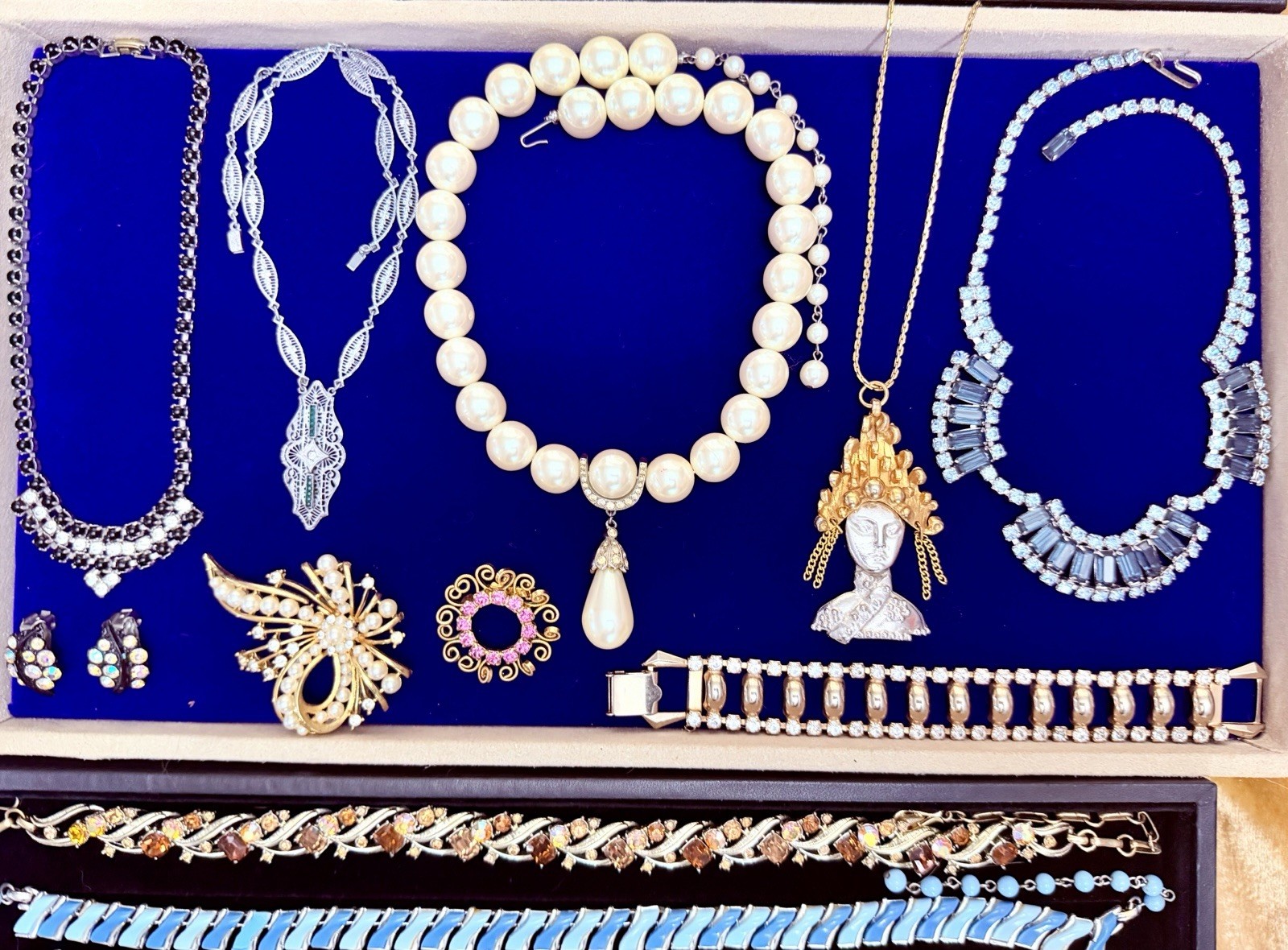 HUGE Vintage Mod Rhinestone Jewelry Lot High End Schreiner Weiss Eisenberg +