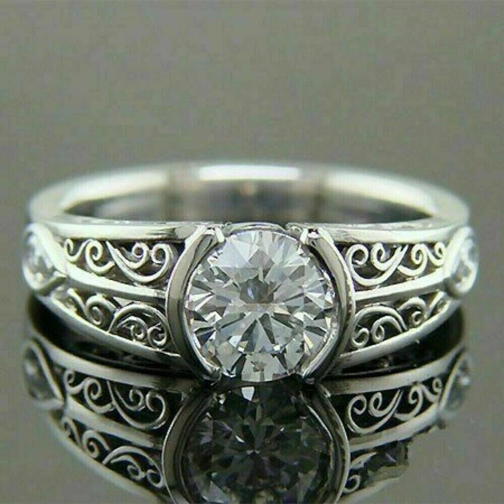 2.85Ct Art Deco Style Lab Created Diamond Wedding Anniversary Ring In 925 Silver