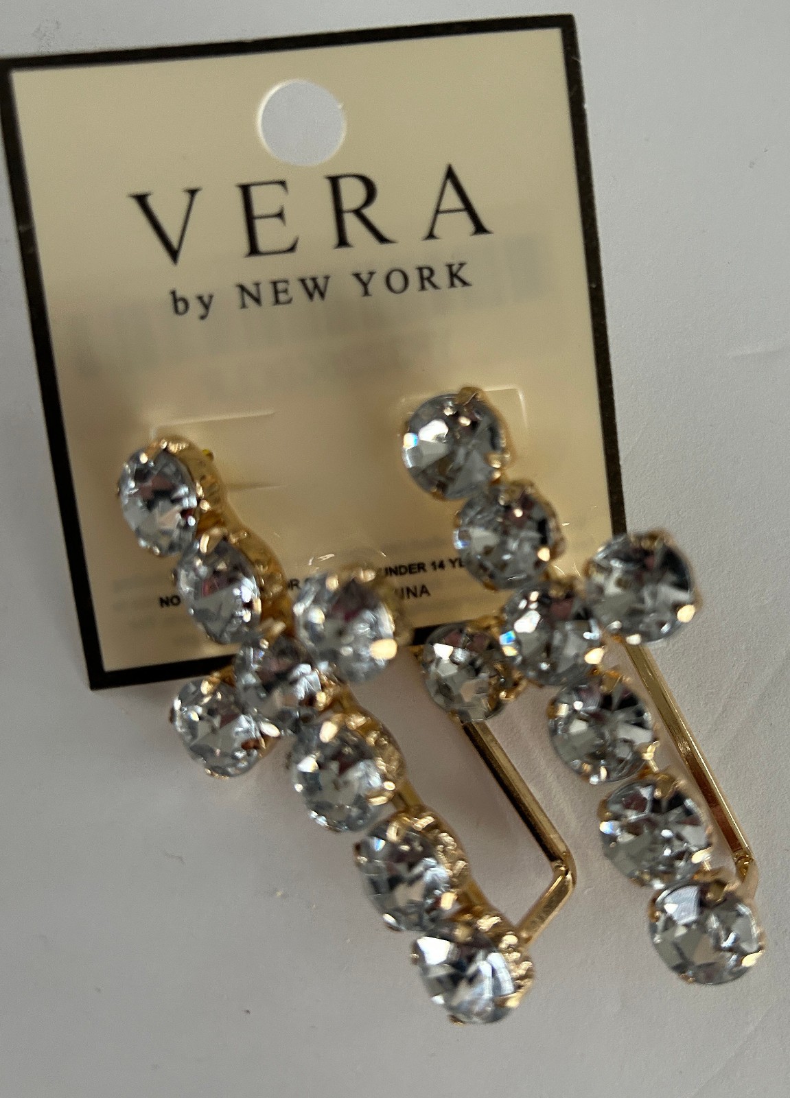 XL Long Dangle Rhinestone Cross Earrings Pierced CHOOSE from 3 Styles
