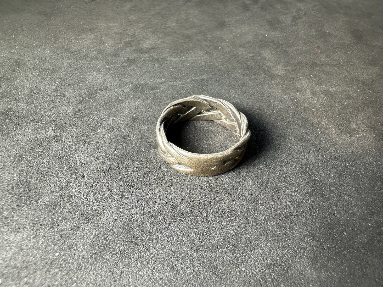3.93g Vintage Sterling Silver 925 Braided Band Ring Boho Stackable M Size 4.5