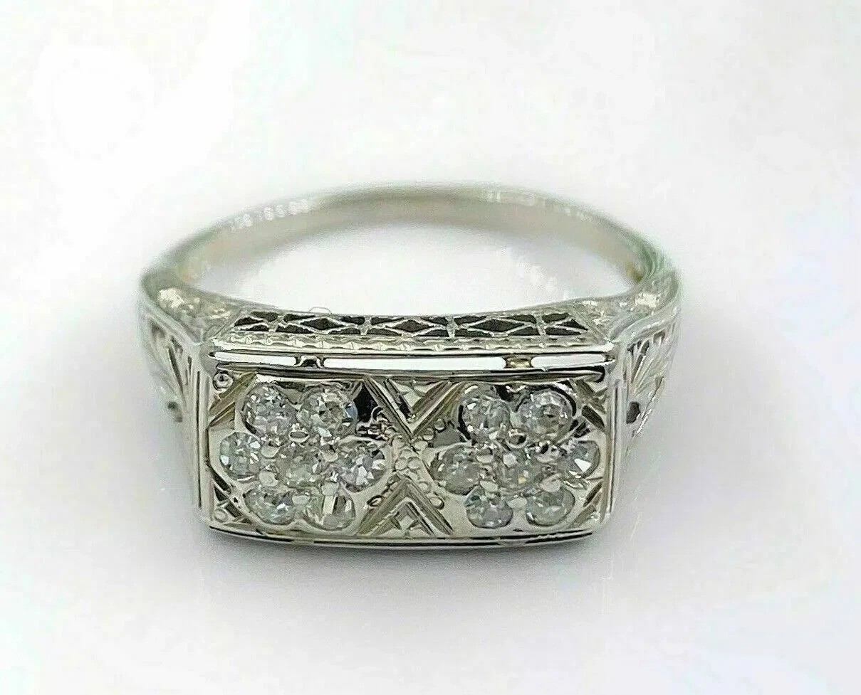 2.95Ct Art Deco Style Round Lab Created Diamond Filigree 14K White Gold FN Ring