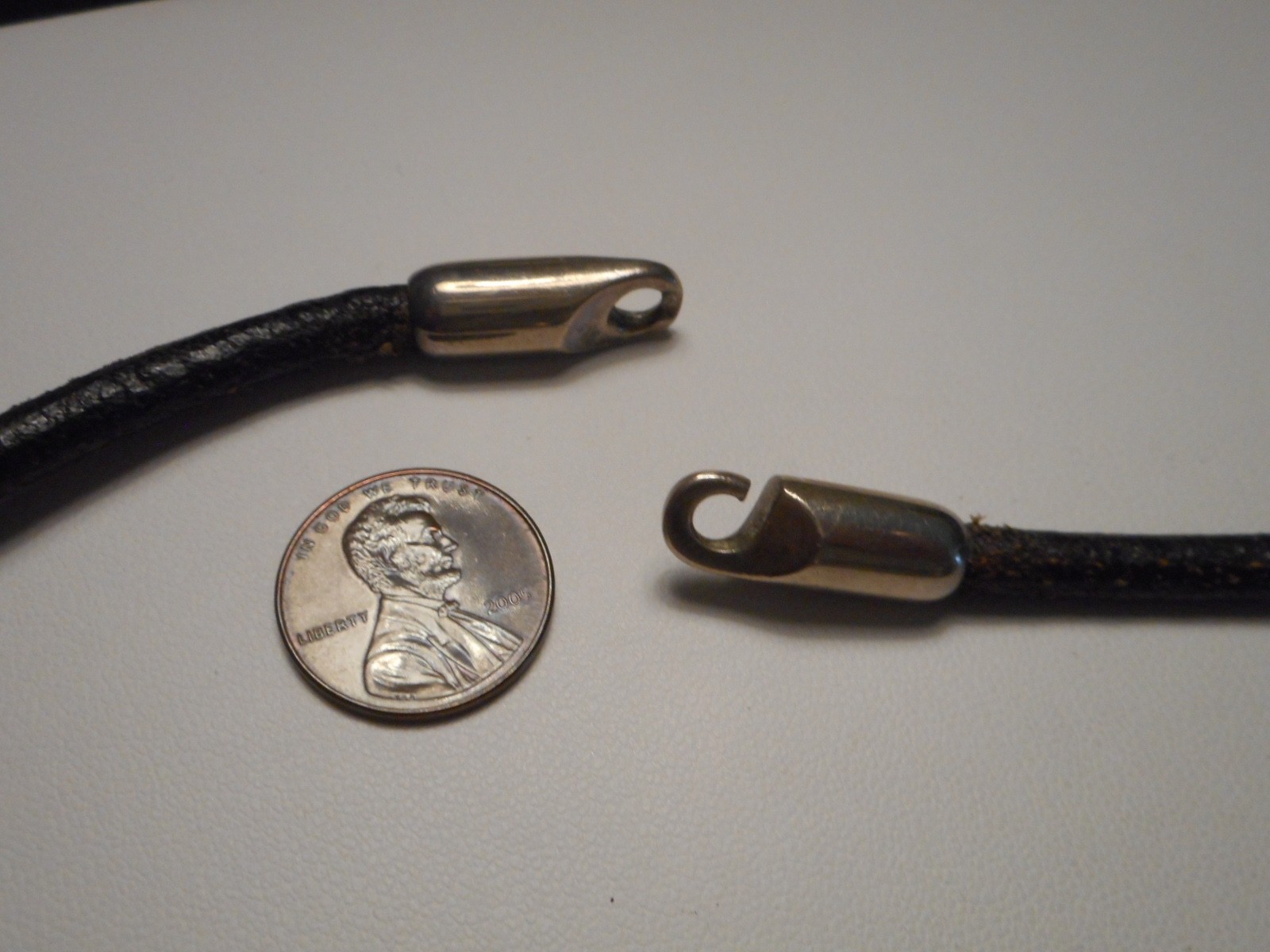 Large Modernist Sterling Organic Abstract Sculptural Pendant on Leather Cord 21″