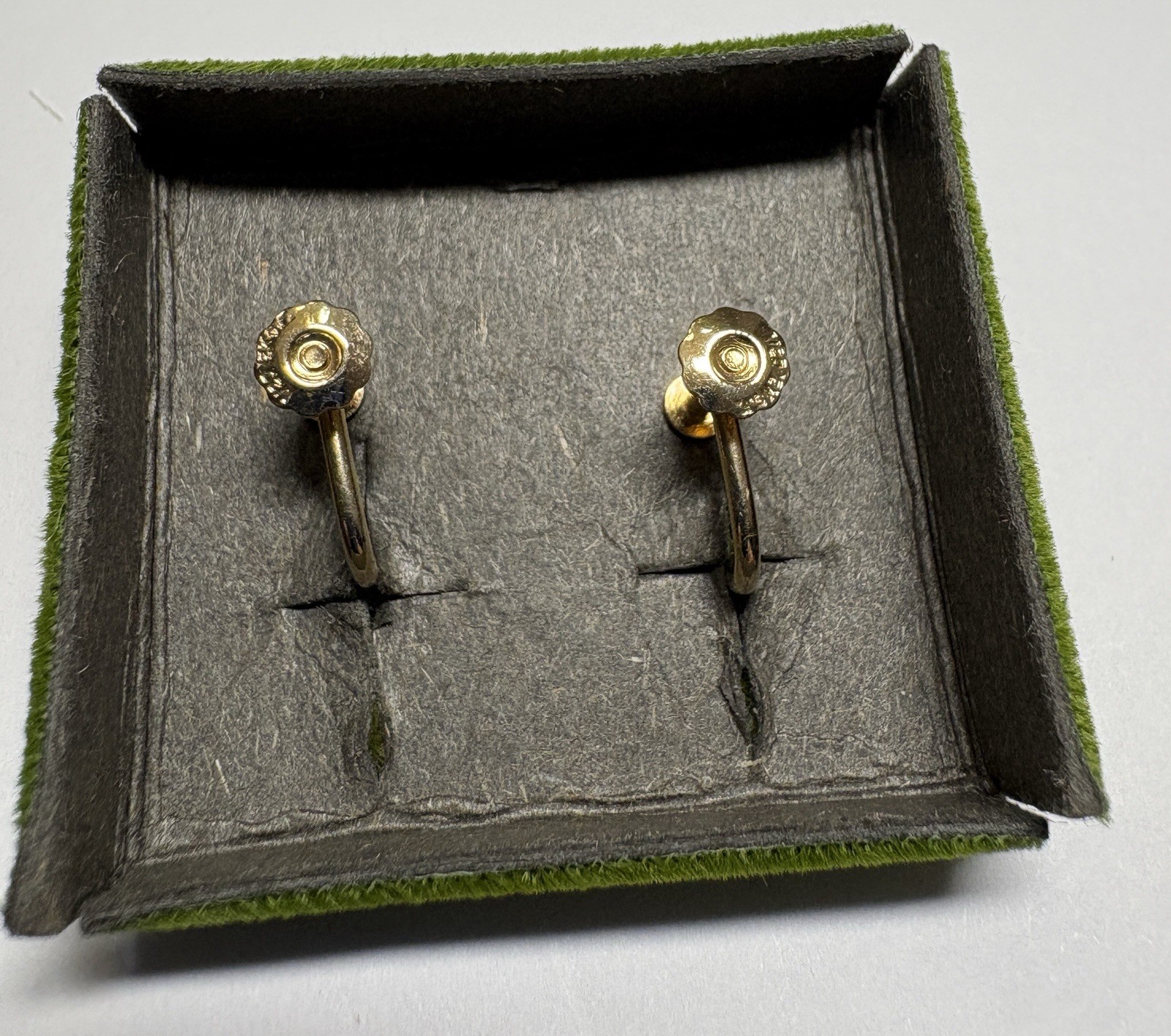 Vintage Genuine OPAL Earrings 1/20 12K GF Gold Filled Screw Back In Orig. Box