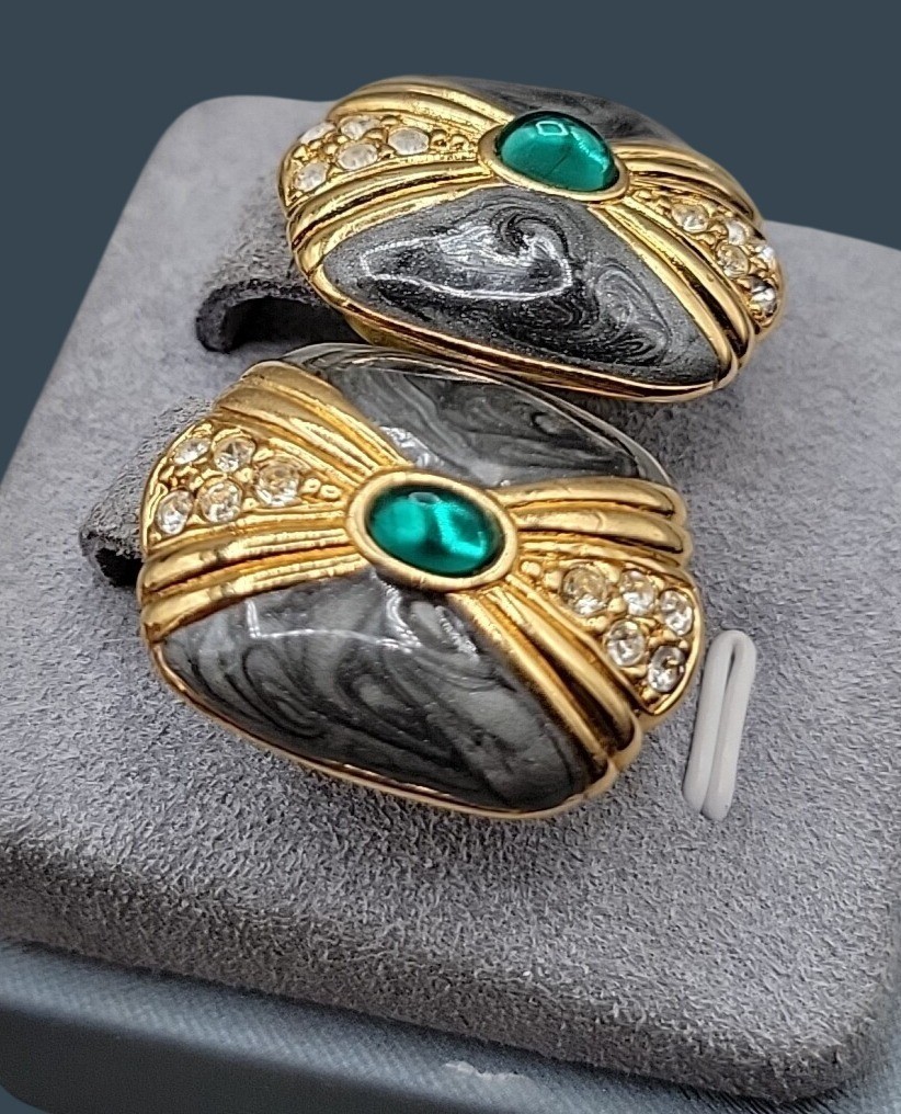 Vtg Kenneth Lane for Avon Duchess of Windsor Panther Collection Post Earrings
