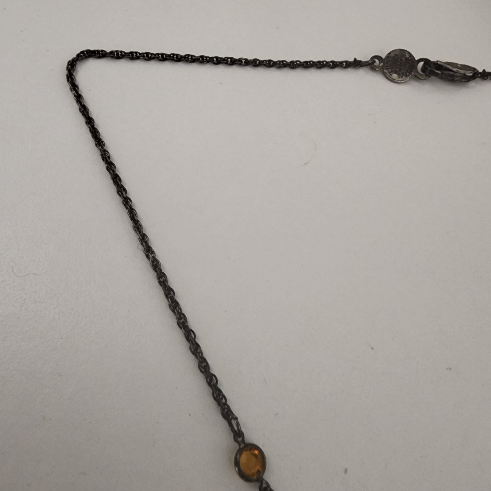 Austrian Crystal Fringe Necklace Cleopatra Amber Stones Vintage Estate Jewelry