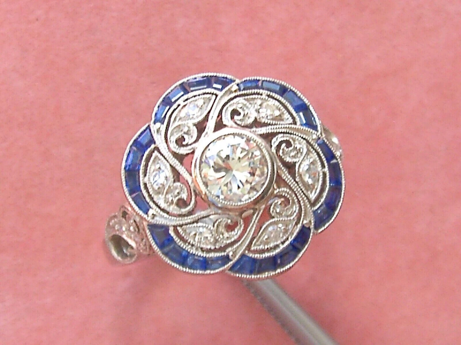 2.10CT Round Art Deco Style Swirl Lab Created Diamond Vintage Ring 925 Silver