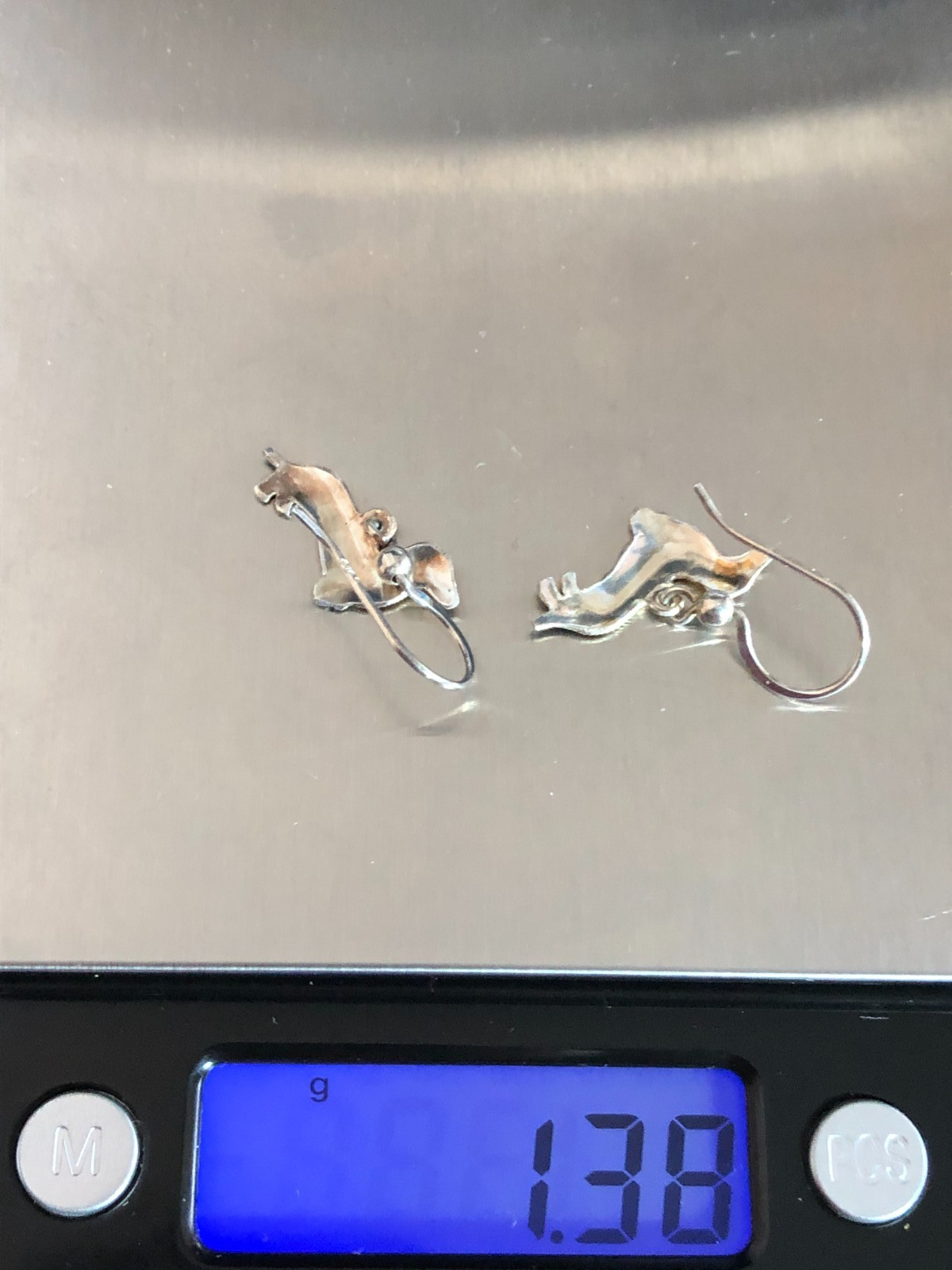 Vintage Sterling Silver Dachshund DOG Earrings Enamel Zarah Jul Pinkham 925 7794