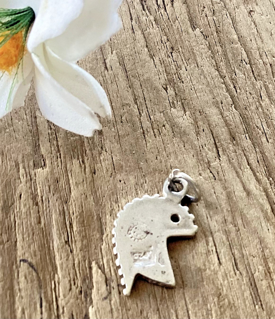 VTG Sterling N.A. “Daughter” Charm Horse Head Shape Sunburst-style stamp