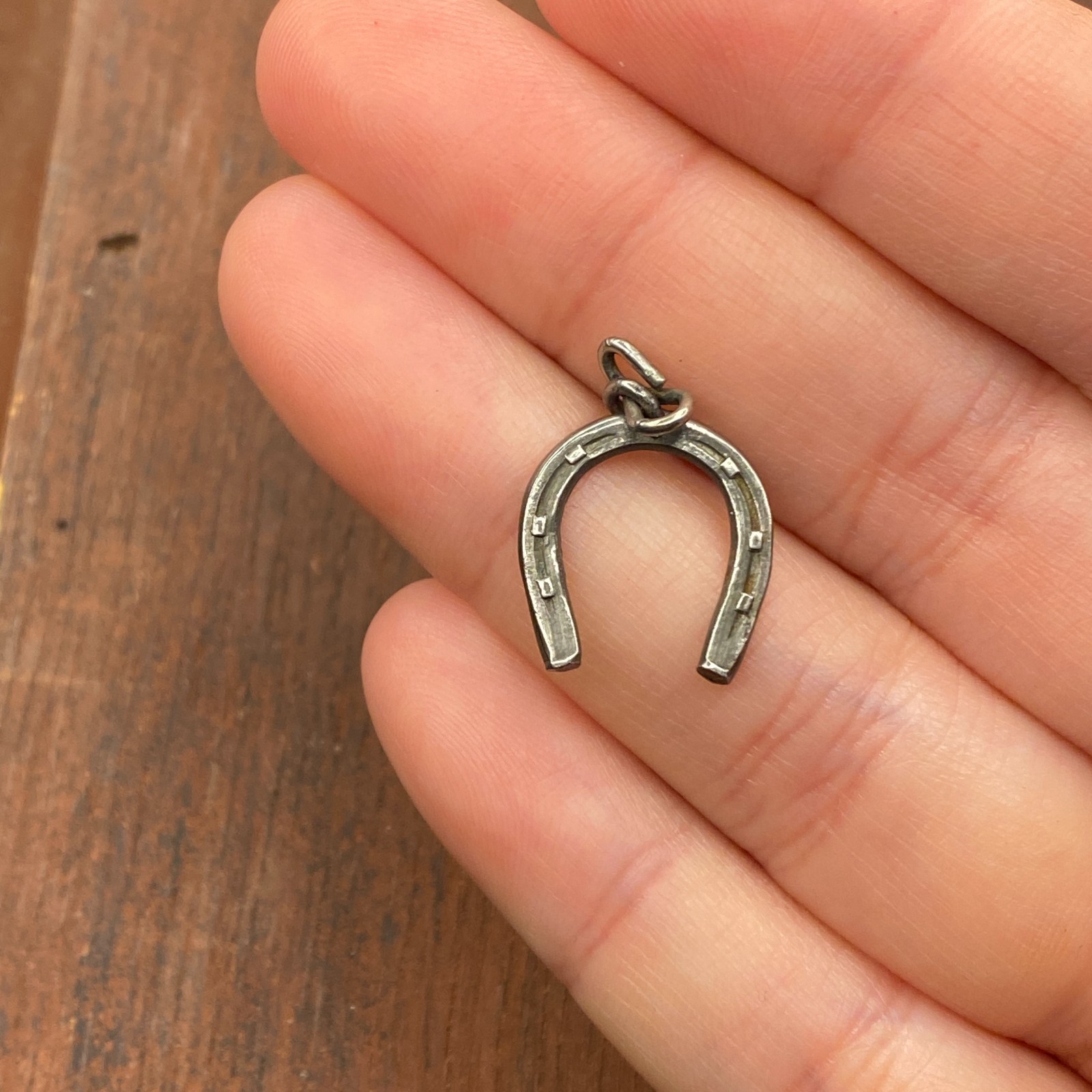 Vintage “IHC A Good Luck Magnet” Horseshoe Lucky Silver Pendant Charm