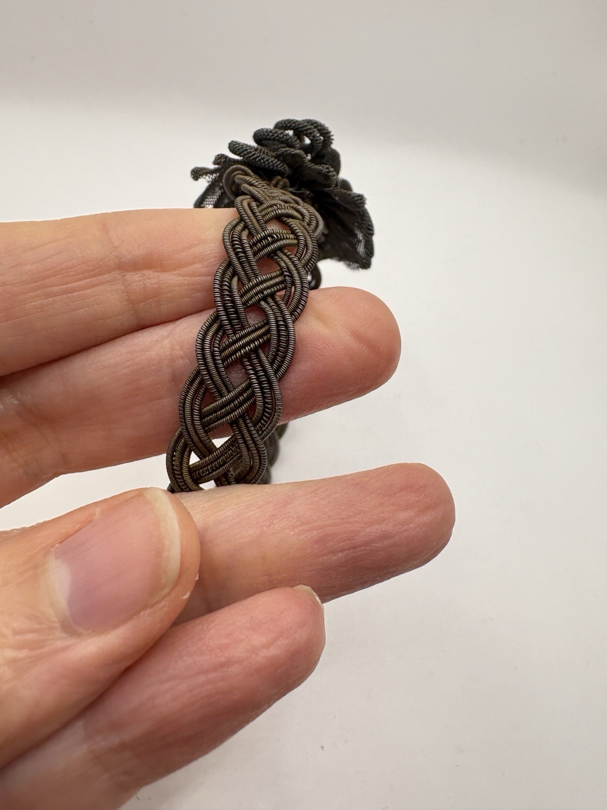Antique German Silesian Iron Wire work Grape Cluster Bracelet