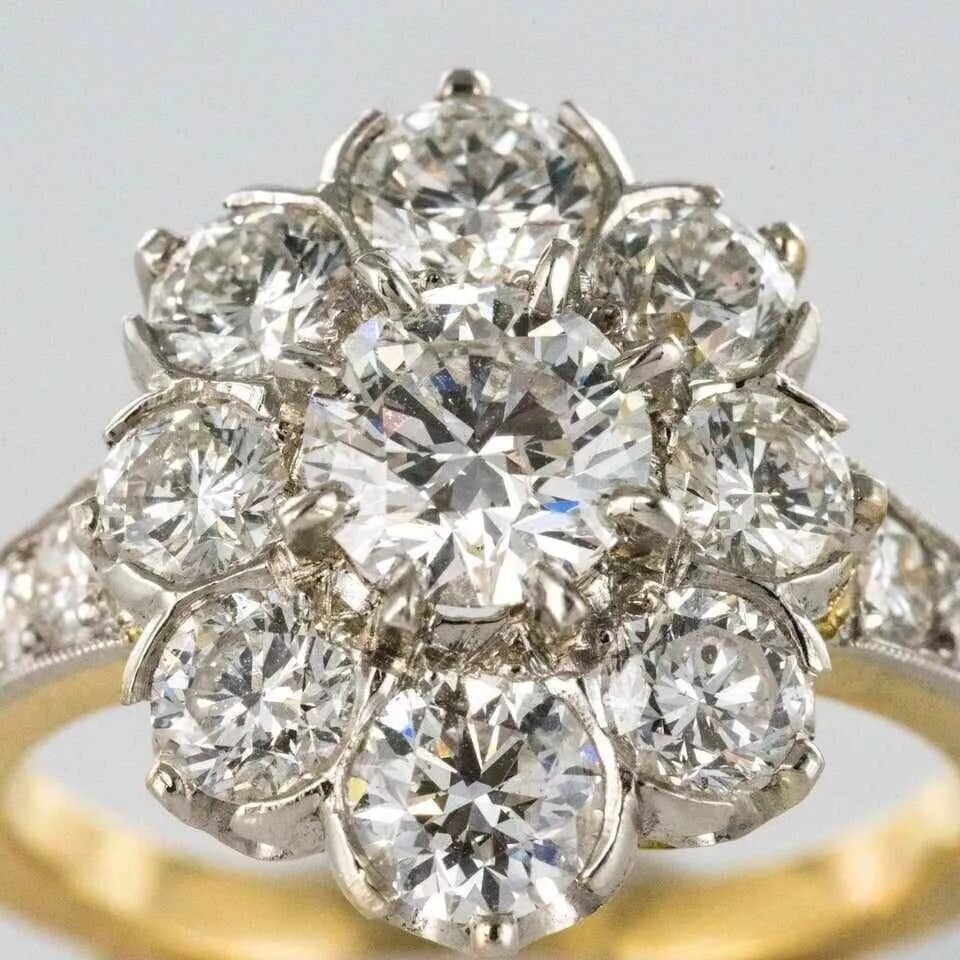 Vintage Art Deco 2.10Ct Round Cut Lab Created Diamond 925 Silver Engagement Ring