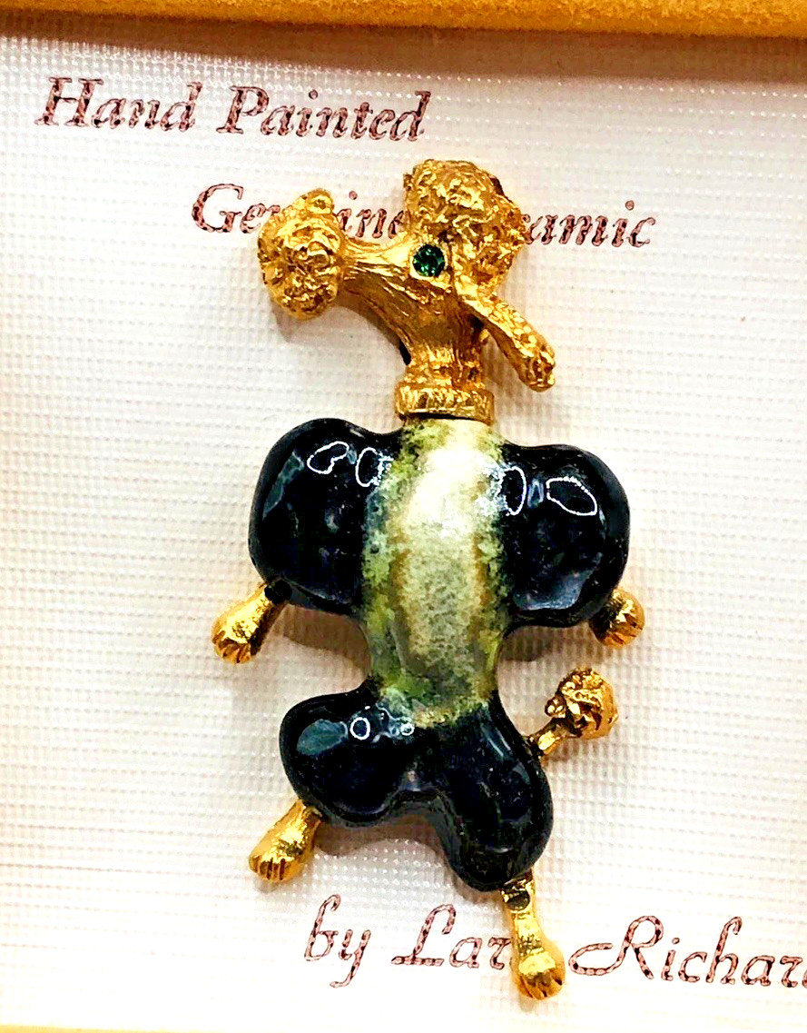 48 LARA RICHARDS Hand Painted Ceramic Creature Pins NEW OLD STOCK Original Pkg