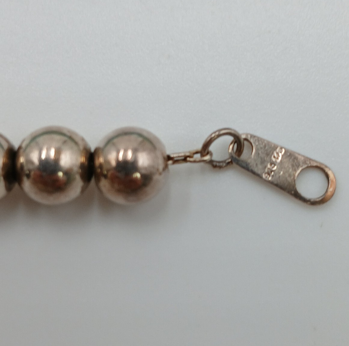 VTG 925 MO Ball Bead Bracelet Unisex 7.5in Sterling Silver 7gtw Thick Sturdy