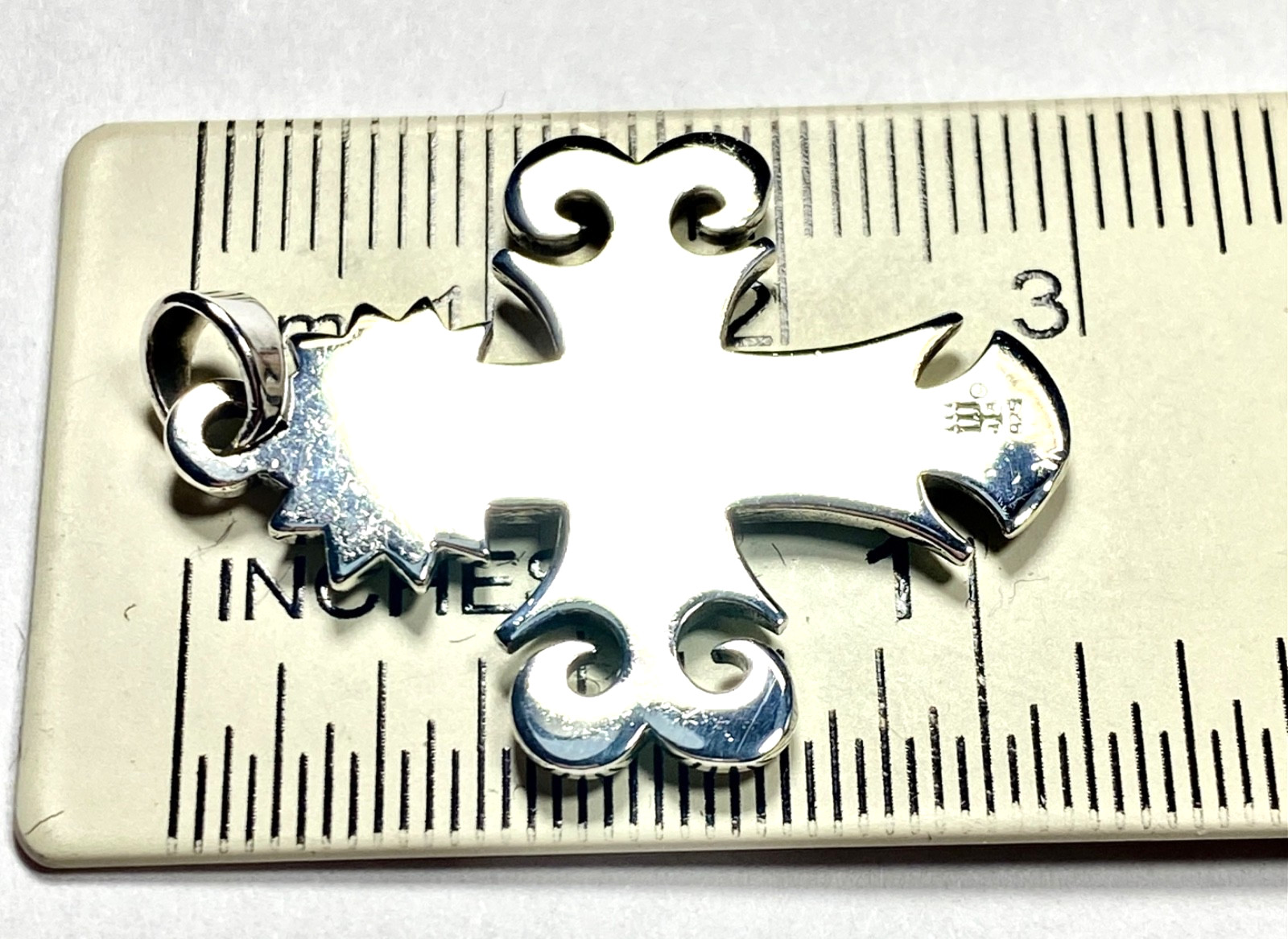 Vintage Unisex Sterling Silver James Avery La Primavera Cross With Dove 1.06″