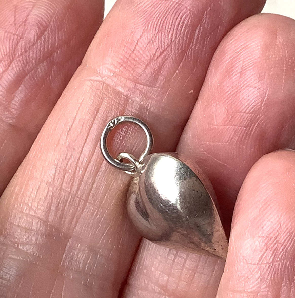 Vintage Sterling Puffy Heart Photo Locket Silver 925 Pendant Small Heart Charm