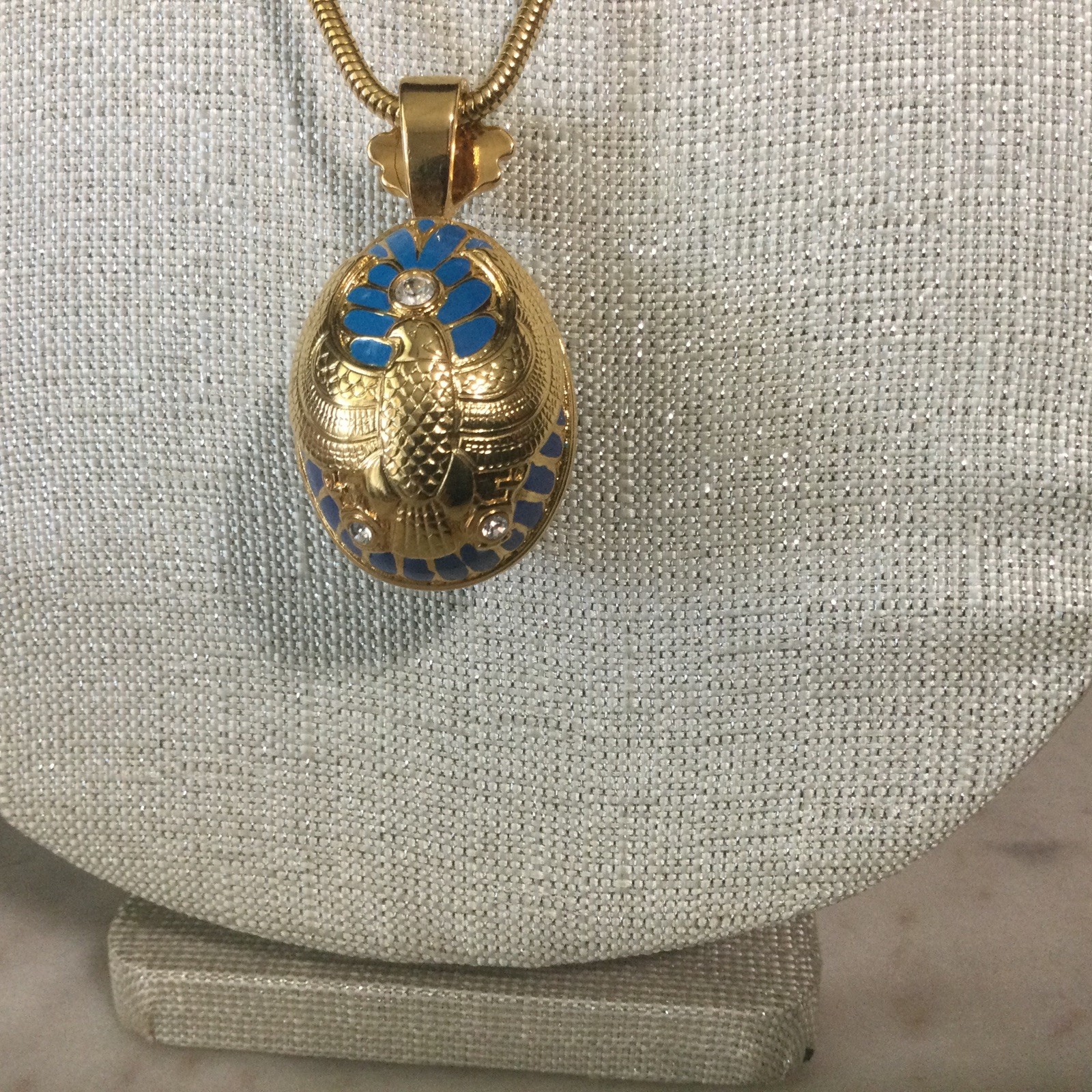 Vtg. Edgar Berebi Egyptian Collection King Tut,Bird, Egg Gold Tone Limited Ed