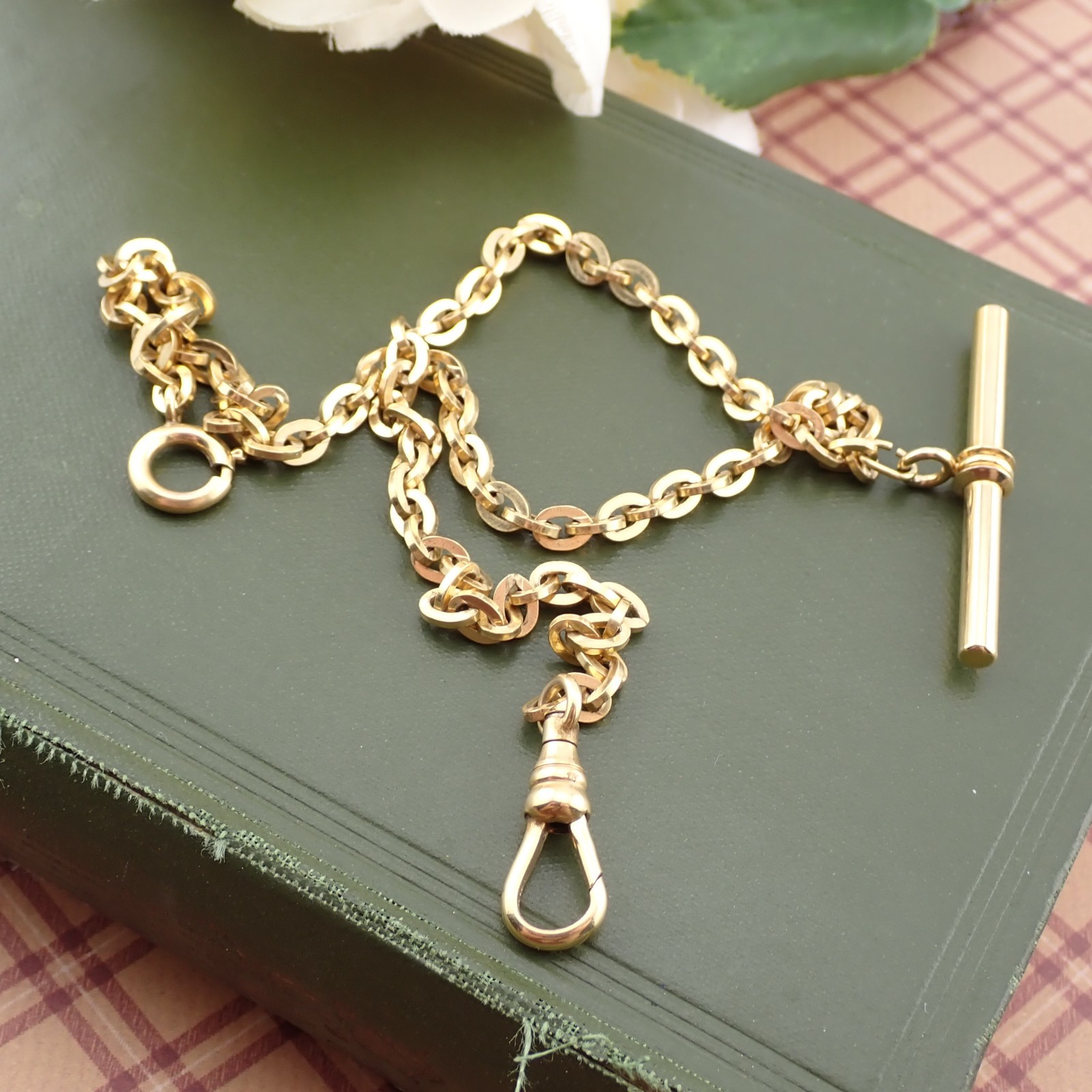 Vintage 12k Gold Filled 13″ Pocket Watch Chain Weighs 13 grams