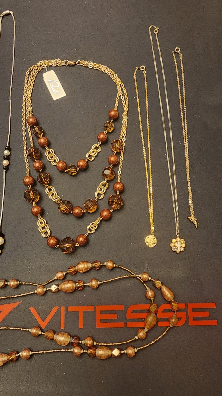Lot #38 of random estate sale jewelry, mostly necklaces, chains, chokers