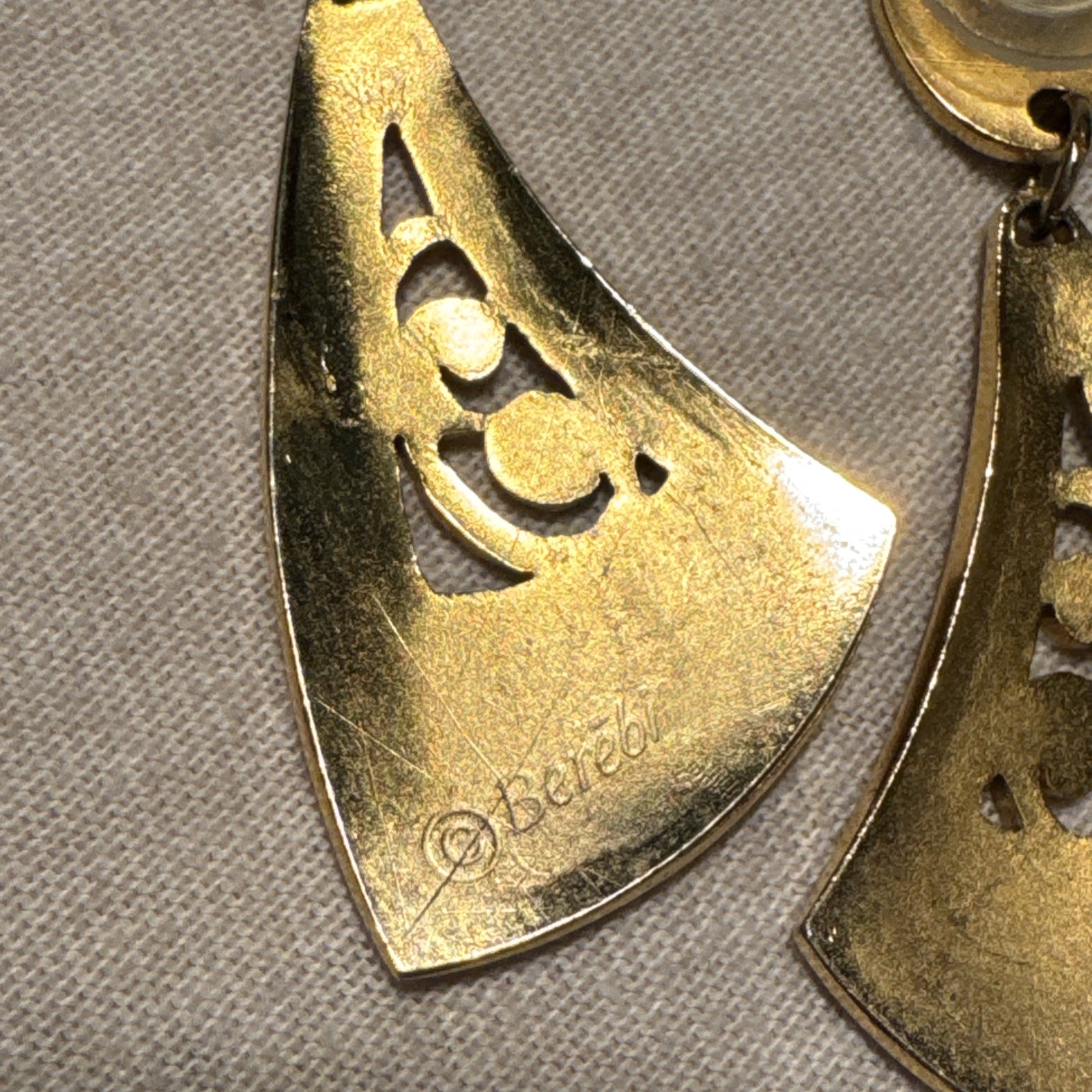 Vintage Berebi Gold Tone Dangle Earrings