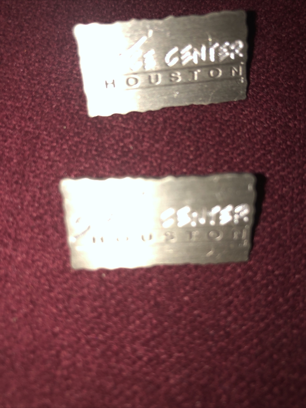 2 Adult Unisex Silver Space Center Houston Pins/Tie Tacs, Worn Once