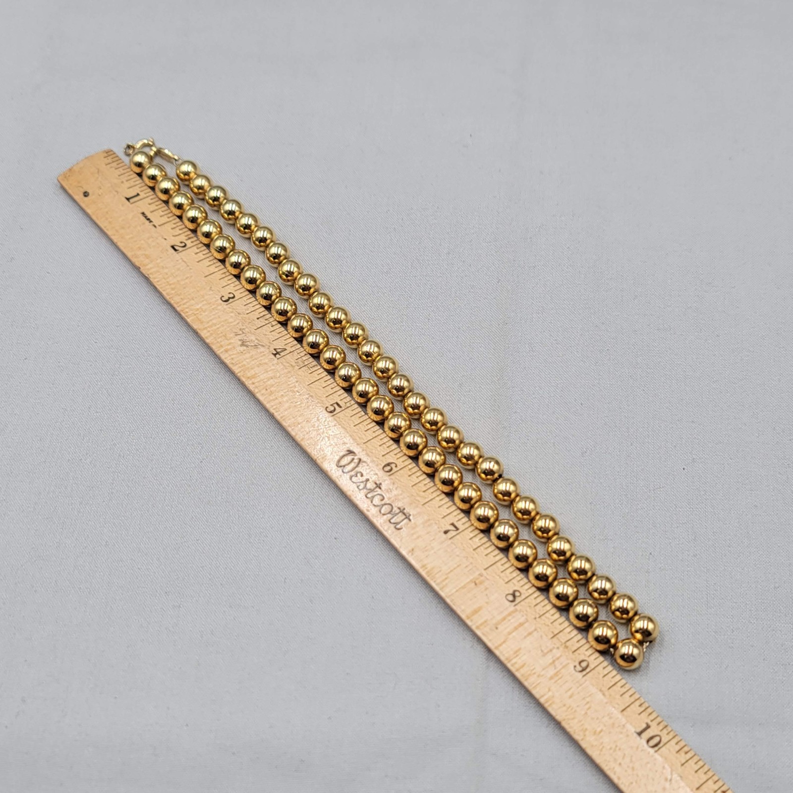 Vintage Napier Gold Plated Bead Chain Necklace 18 in