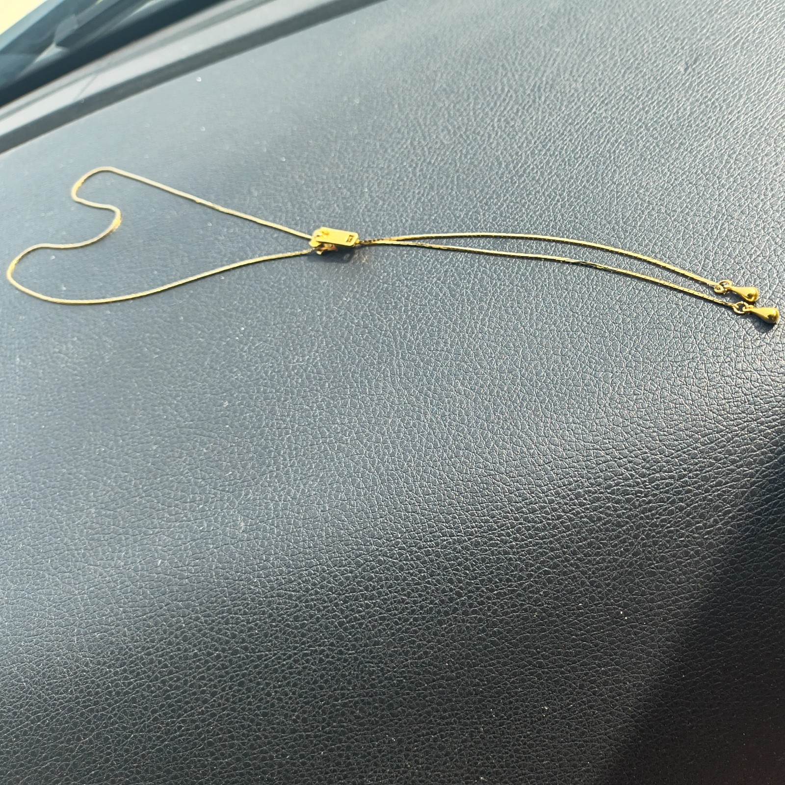 Vintage Gold Tone Bolo, Lariat Zipper, Choker Style Necklace