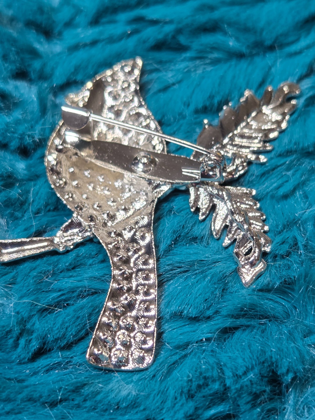 Rhinestone Cardinal Brooch
