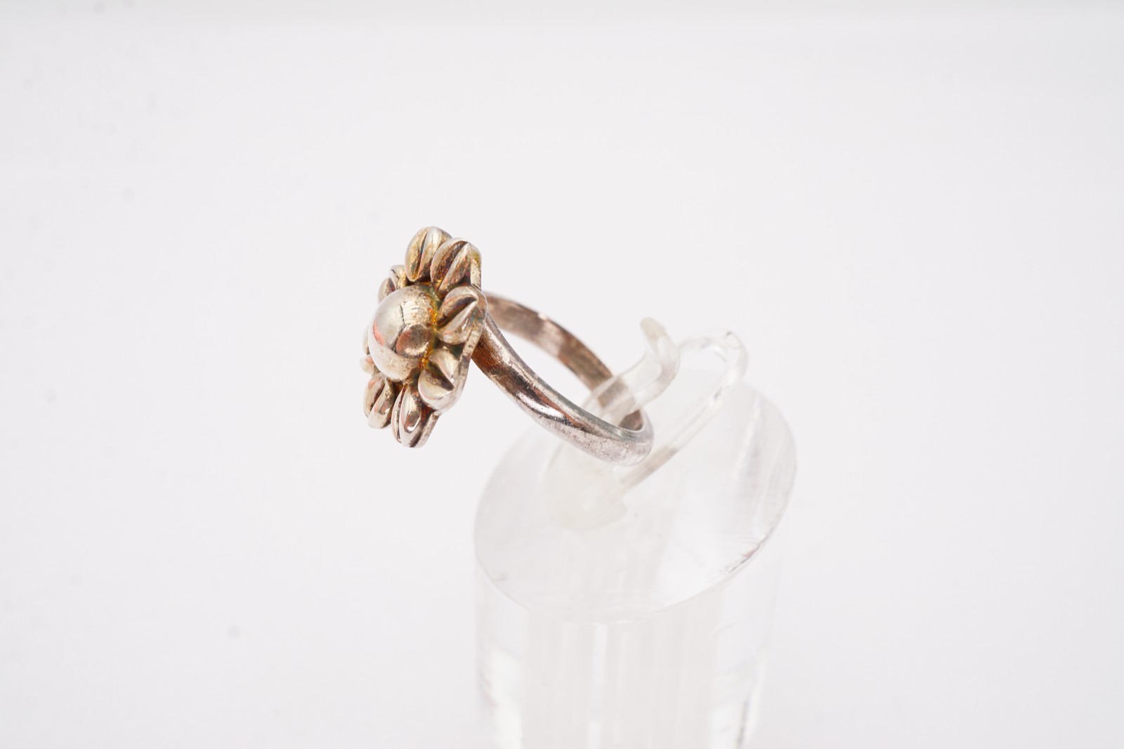 Vintage Mexico Sterling Silver 925 Flower Ring Size 5.25 Adjustable