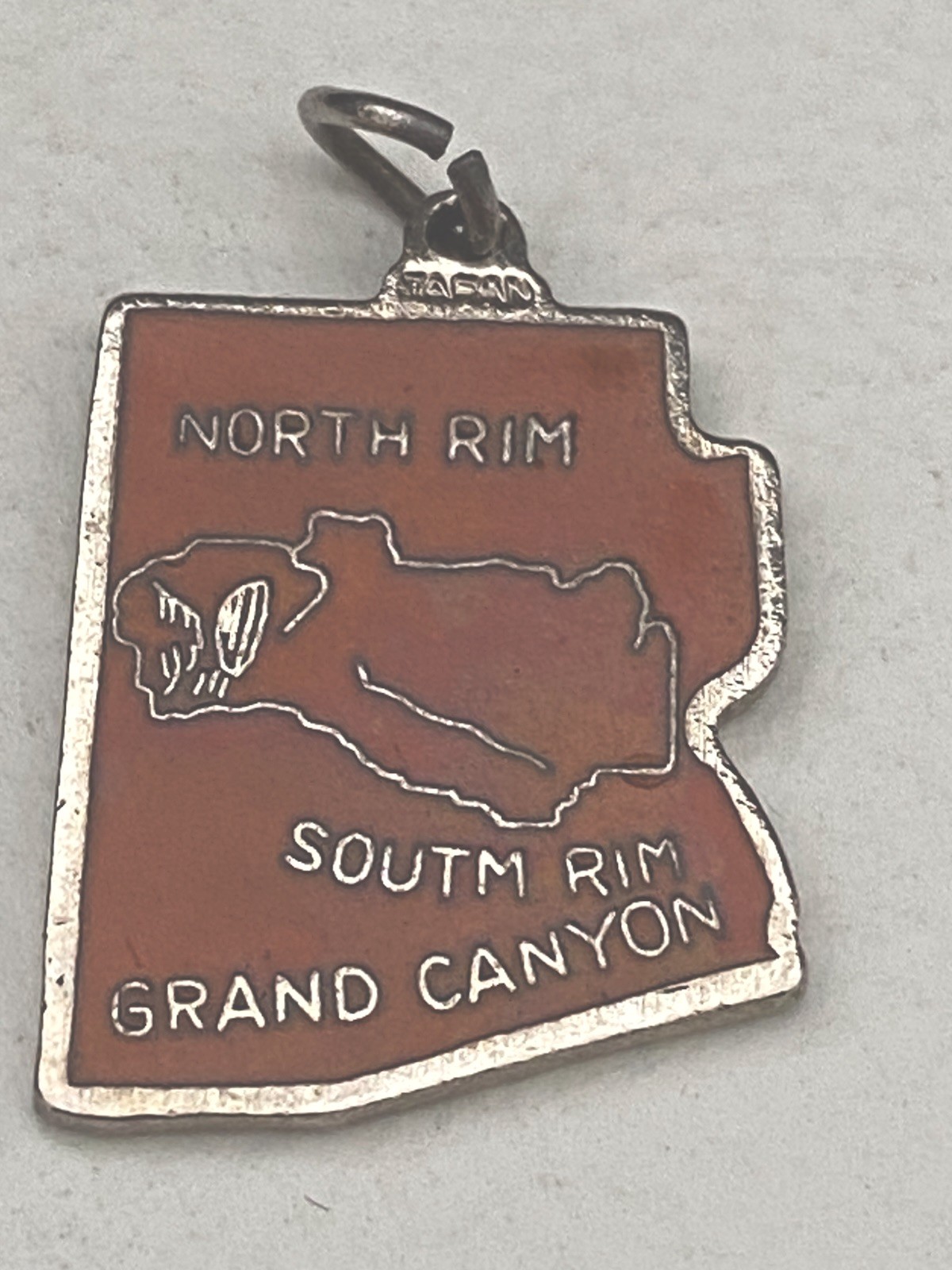 Vintage US Map Charms Retro Silver Cloisonné Enamel