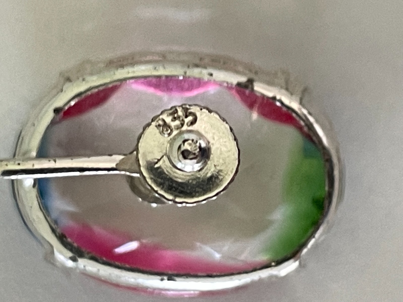 Vintage Crystal Rainbow 835 Silver Screw Back Earrings and Adjustable Ring