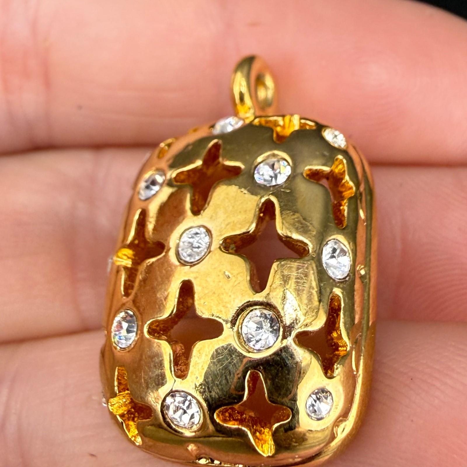 Vintage Swarovski Pendant Gold Tone