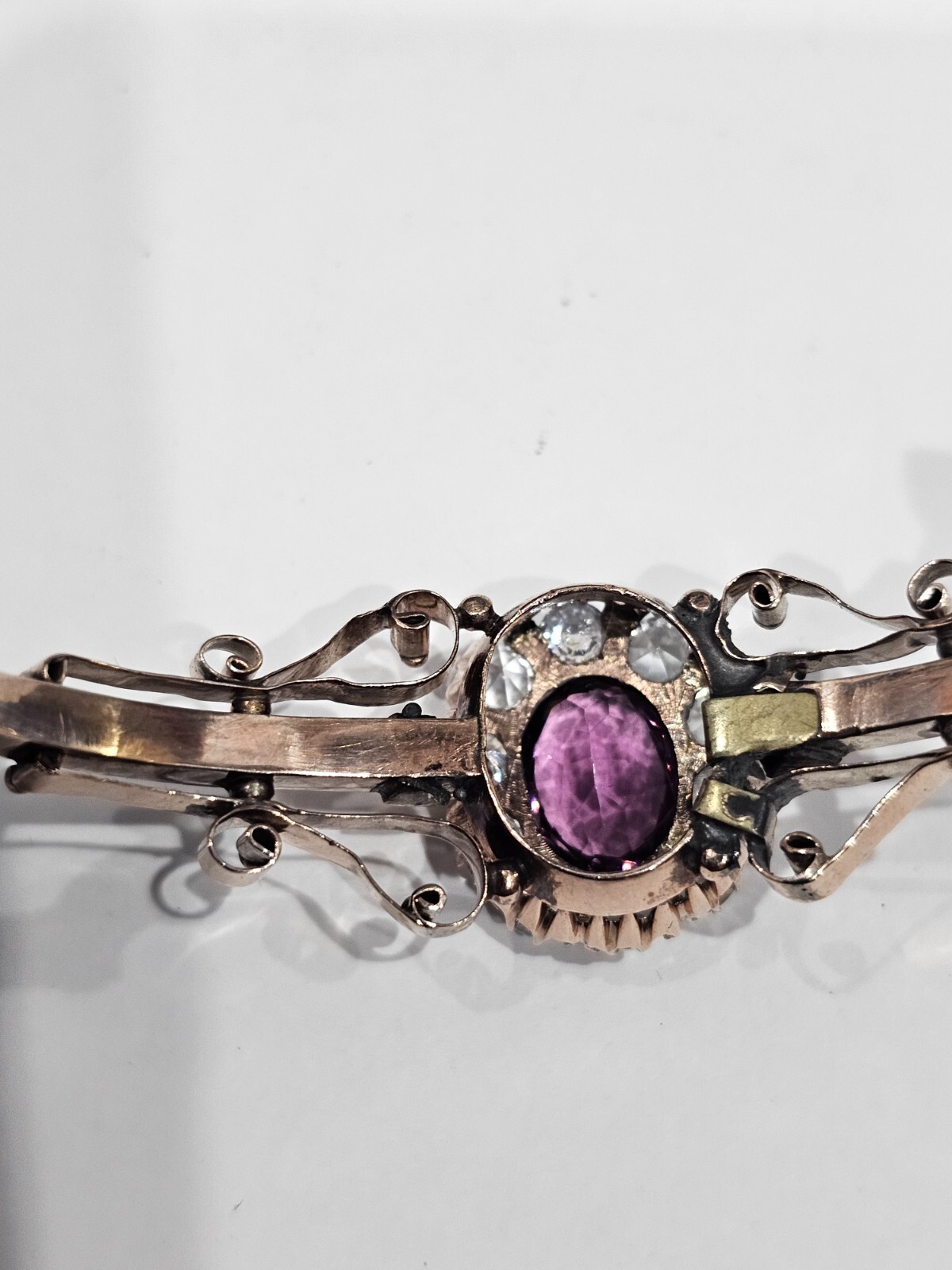 Antique Edwardian Amethyst & White Sapphires bracelet and ring