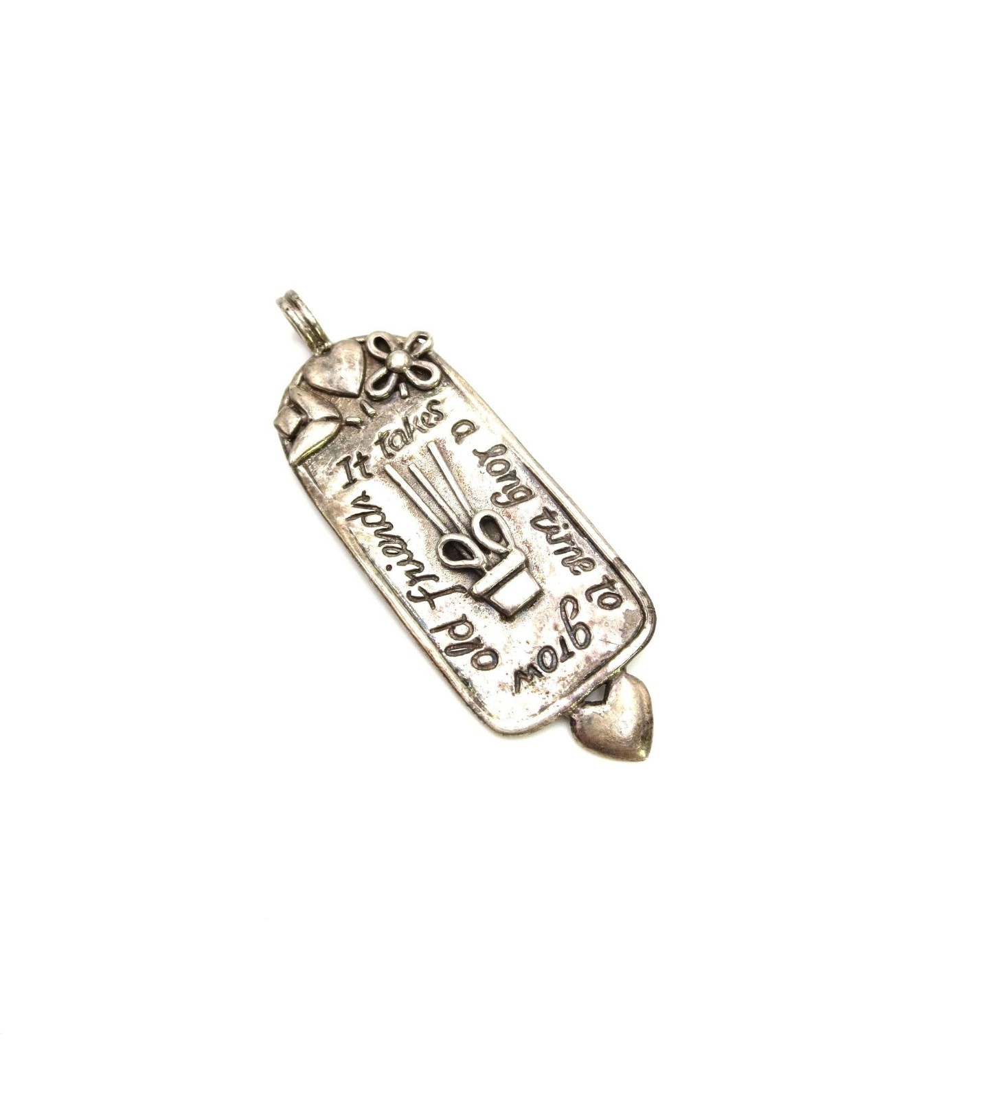 VTG JM Designs Sterling Silver 925 It Takes a Long Time Gardening Plant Pendant