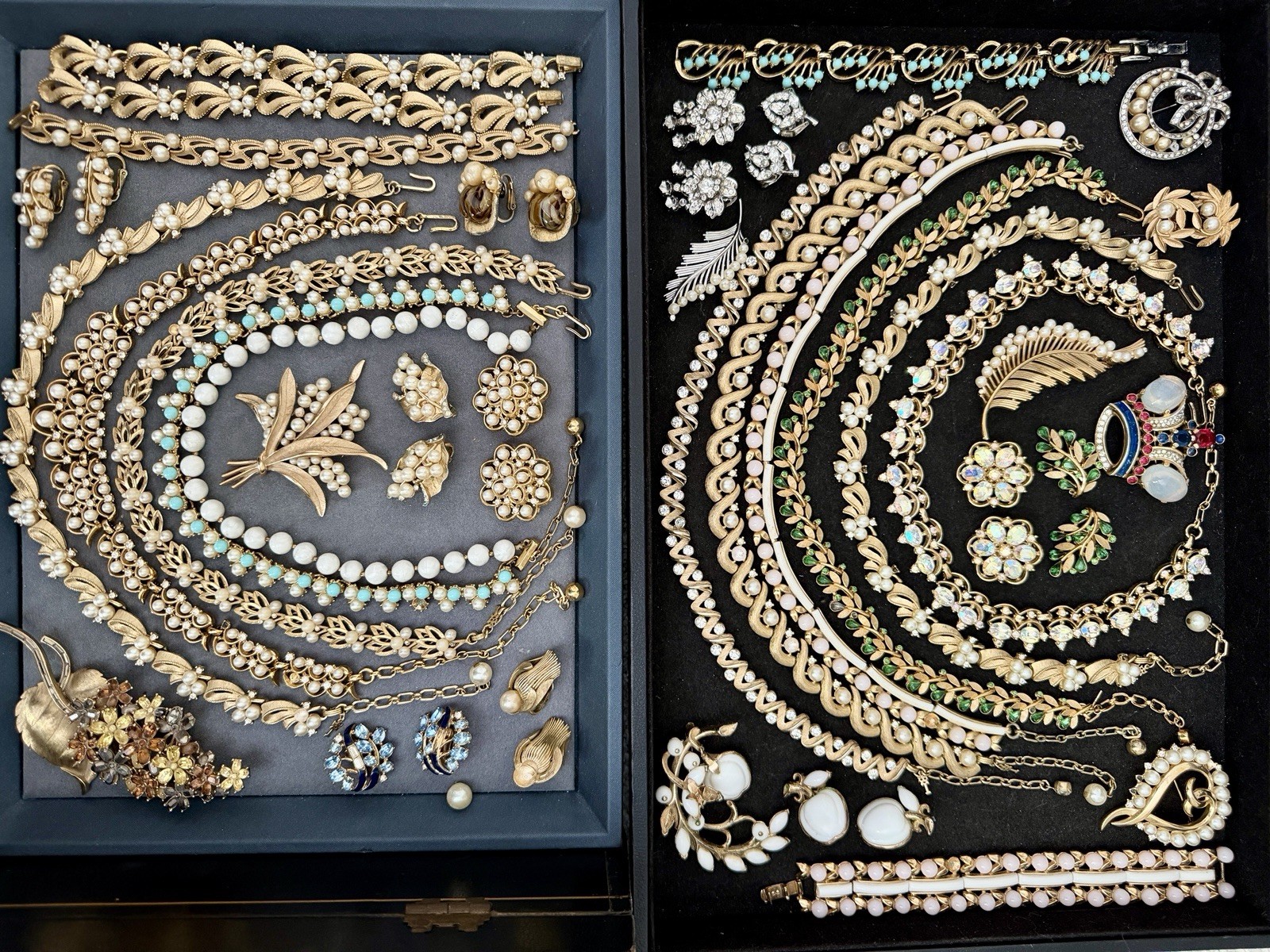 Vintage 100% CROWN TRIFARI Jewelry Lot Missing Stones Minor Repairs 38 Pieces