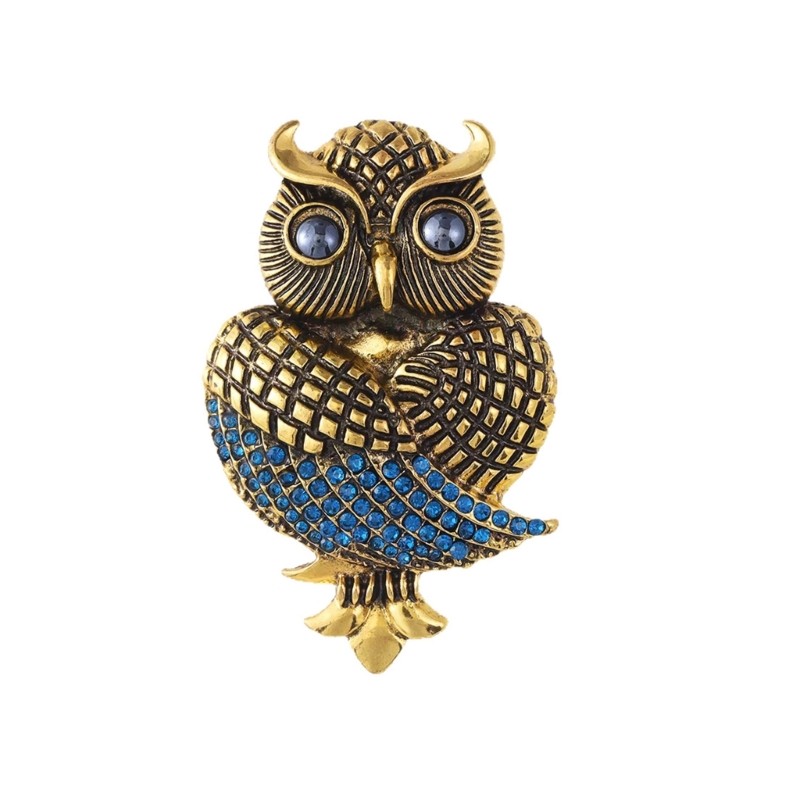 Elegant Owl Rhinestones Brooch Zinc Alloy Craft for Stylish Outfit Enhancement