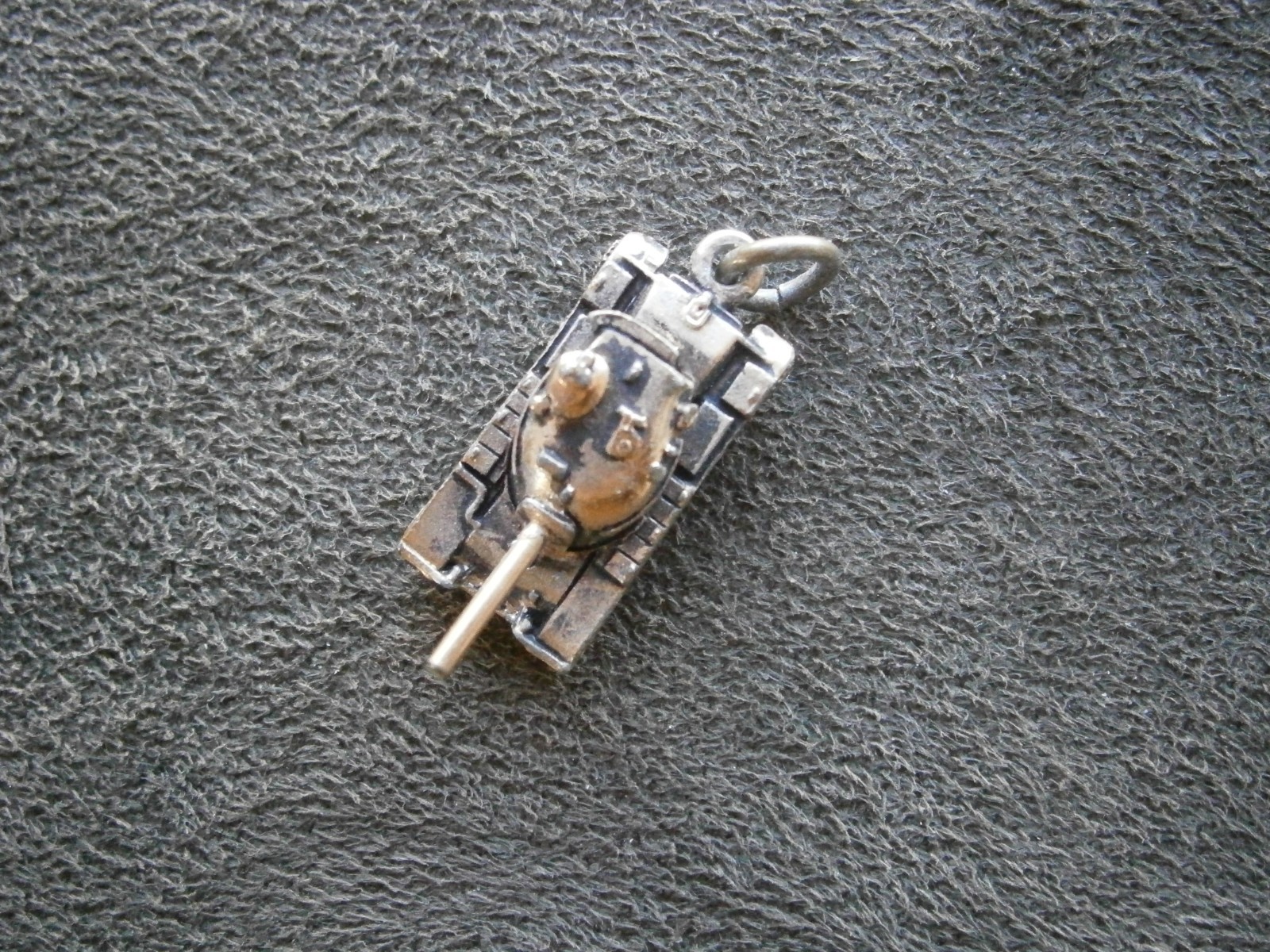 WWII Military Tank Vintage Crest Craft Goldtone Charm Pendant 5.2g