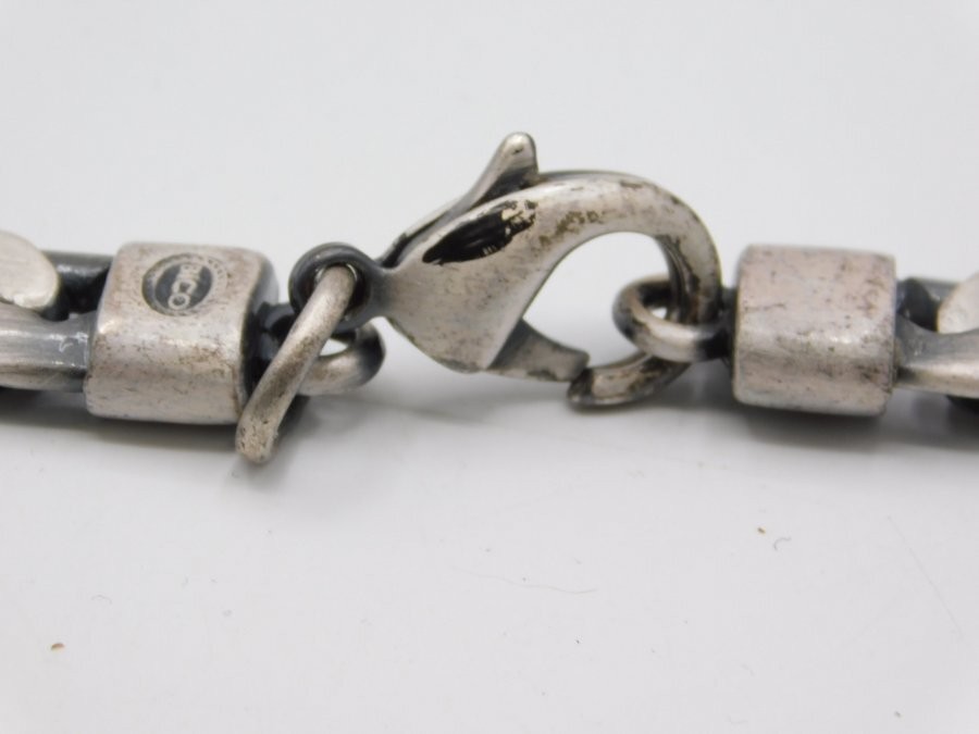 J191-VINTAGE NECKLACE~STAINLESS STEEL~FLAT CHAIN~BICO~AUSTRALIA~22″ LONG