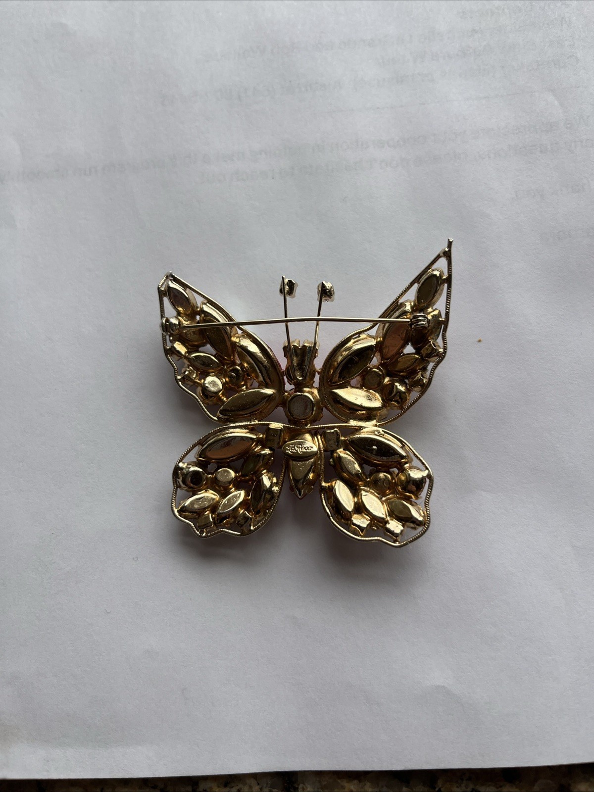 Vintage signed LaRoco butterfly Brooch. 1950’s Designer Piece.