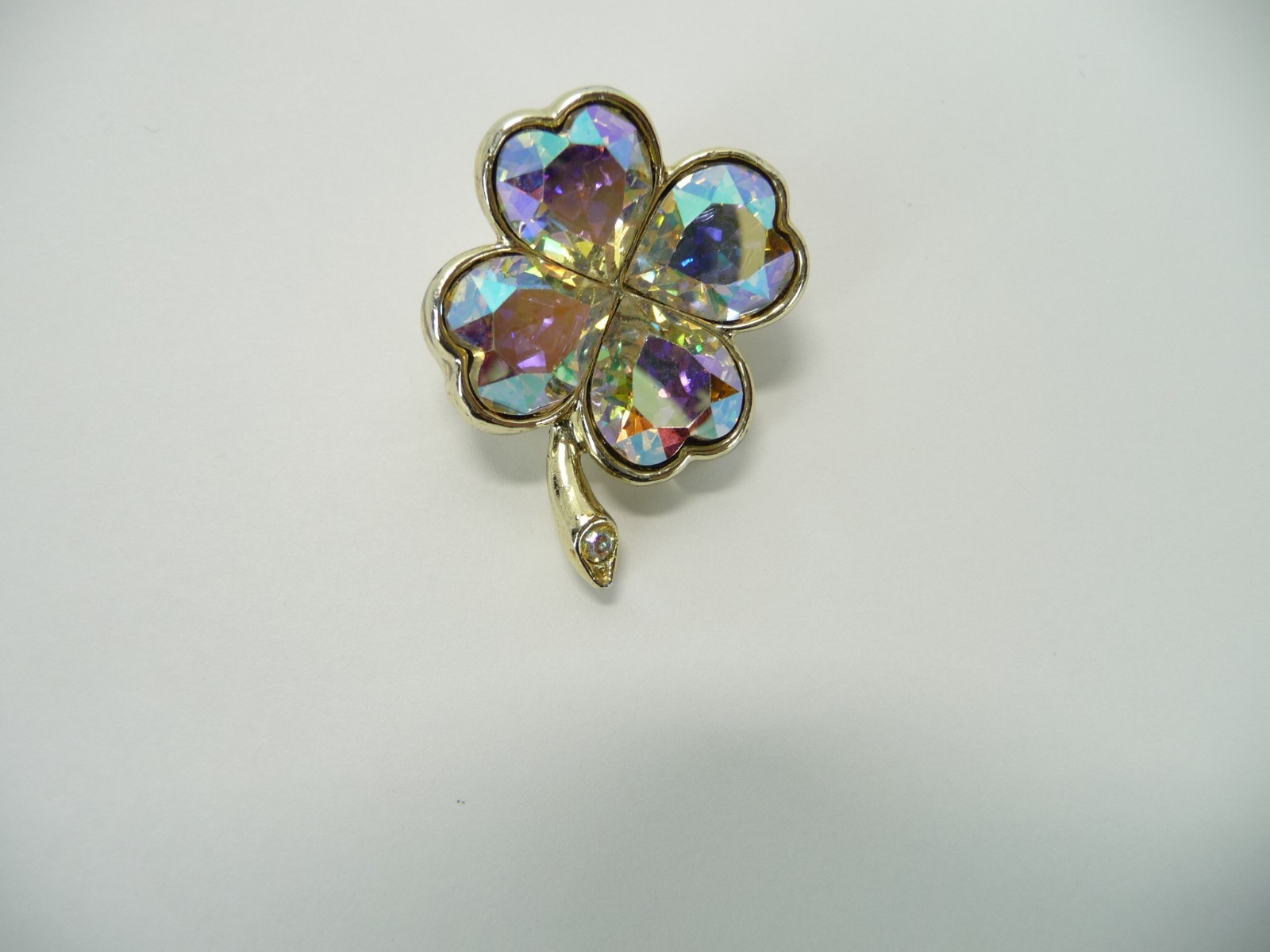 Estate Vintage Signed WEISS Clear Rhinestone Floral Brooch USA Seller