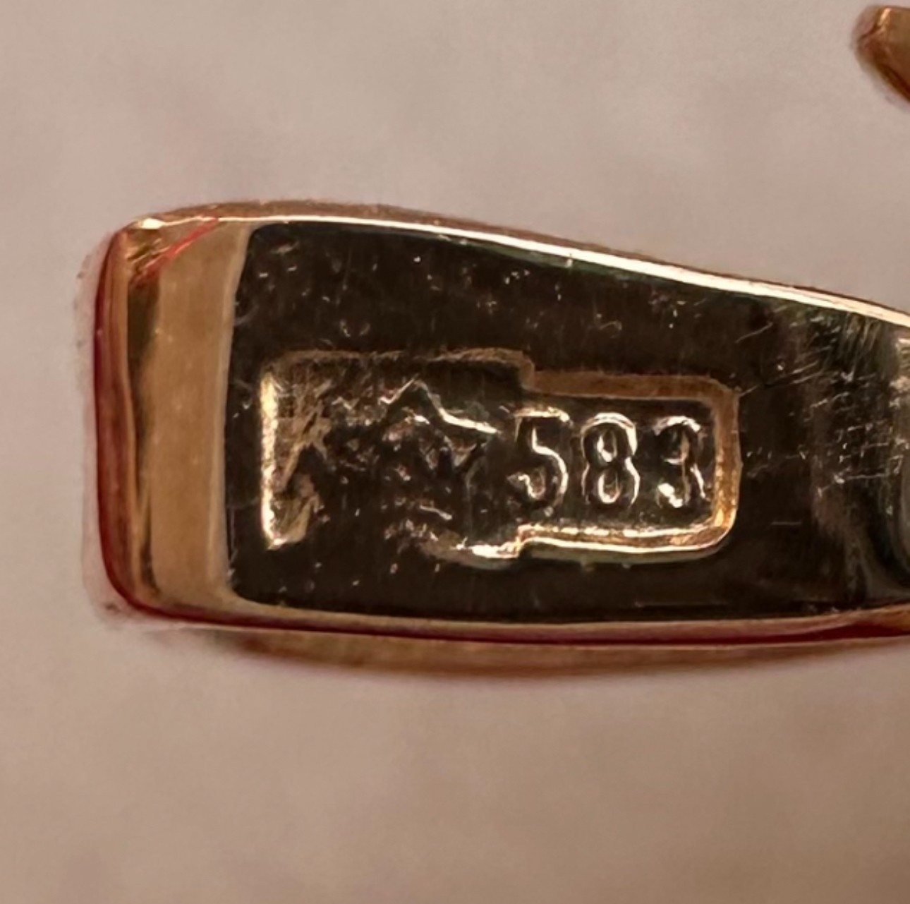 Vintage Original Soviet Rose Gold 583 14k Pendant With Cultured Pearl