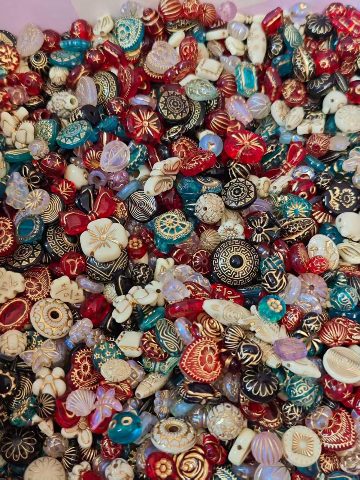 100g Mixed Acrylic Beads Czech Style Colorful Jewelry Making Craft Supplies