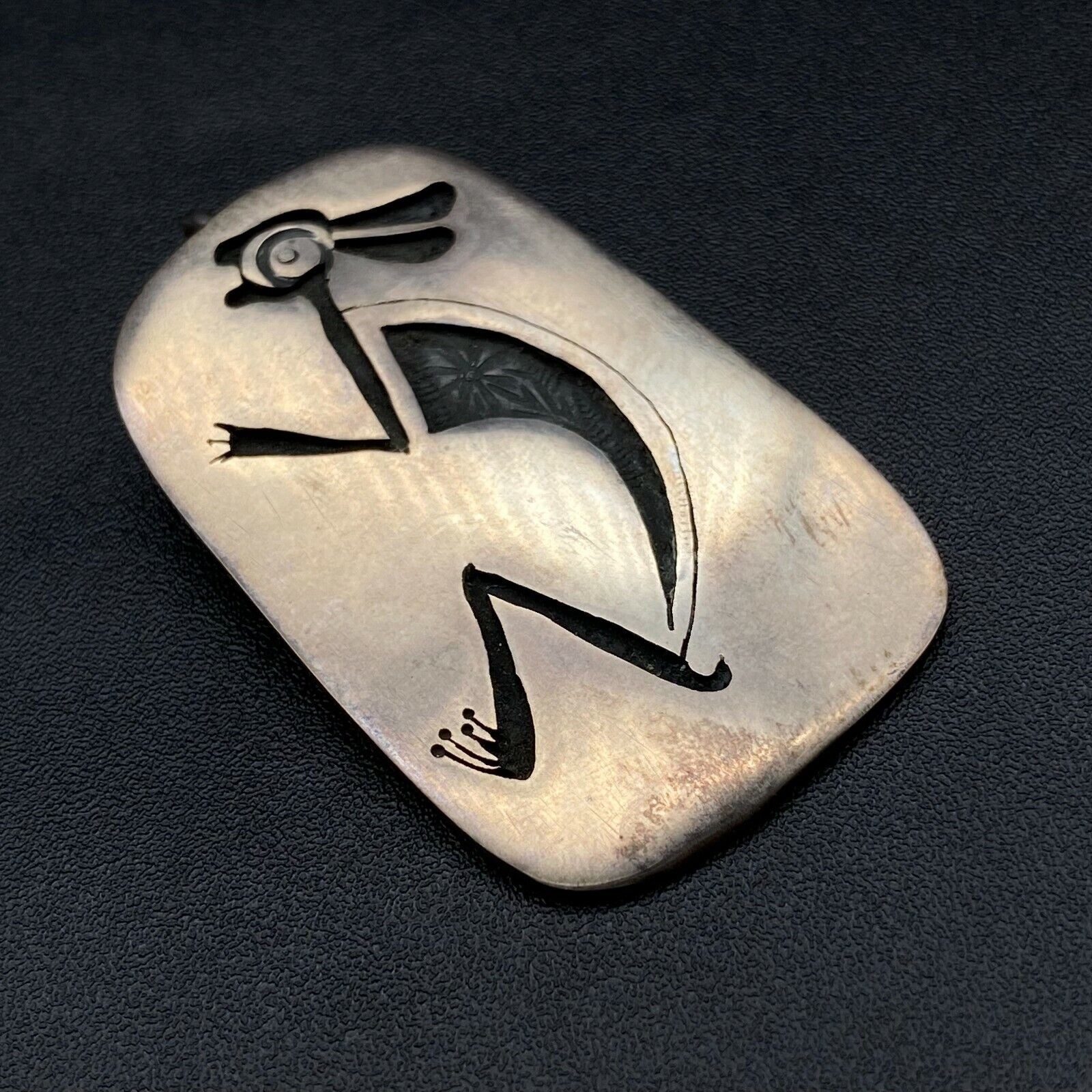 Vintage Southwestern Rabbit Hare Sterling Silver Pendant Hopi Style