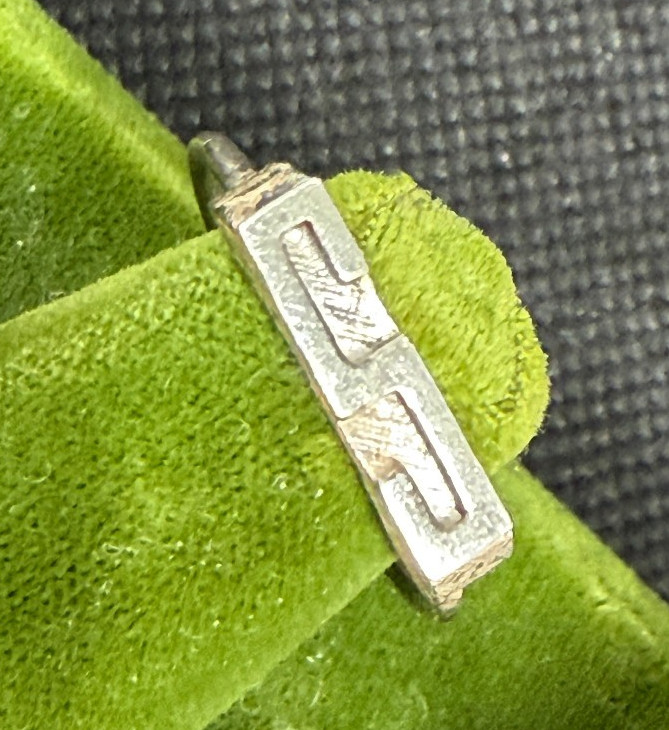 Vintage Sterling Silver Stamped Typebar Monogram “S” Ring Size 6 ADJUSTABLE